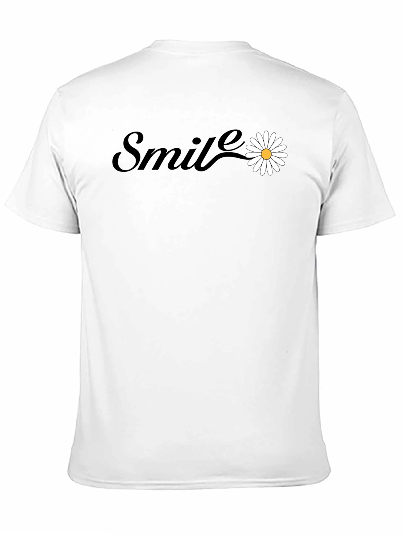 Smile Daisy Graphic Tee - Black Cotton Blend