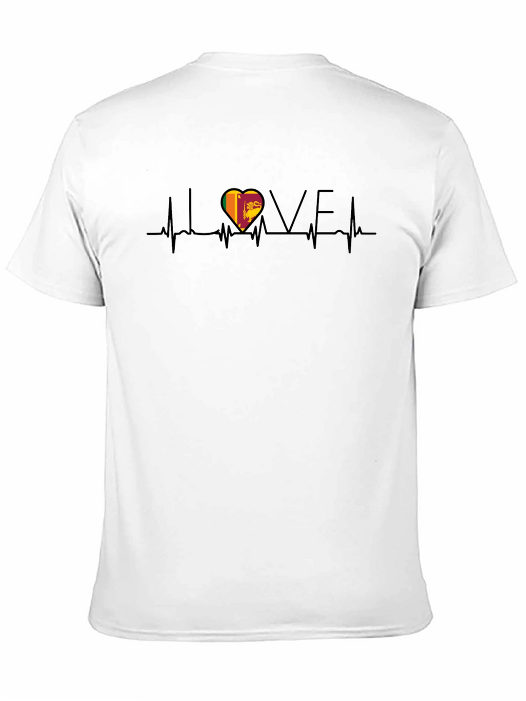 I Love Sri Lanka Heartbeat Black T-Shirt