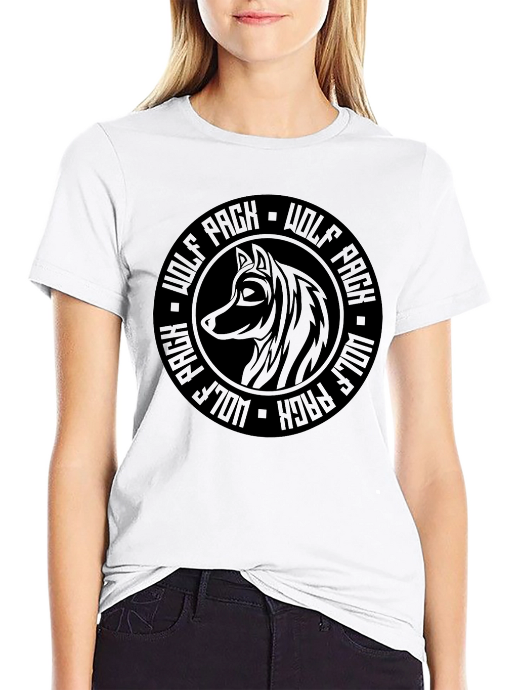 Wolf Pack Graphic T-Shirt - Stylish Black Tee
