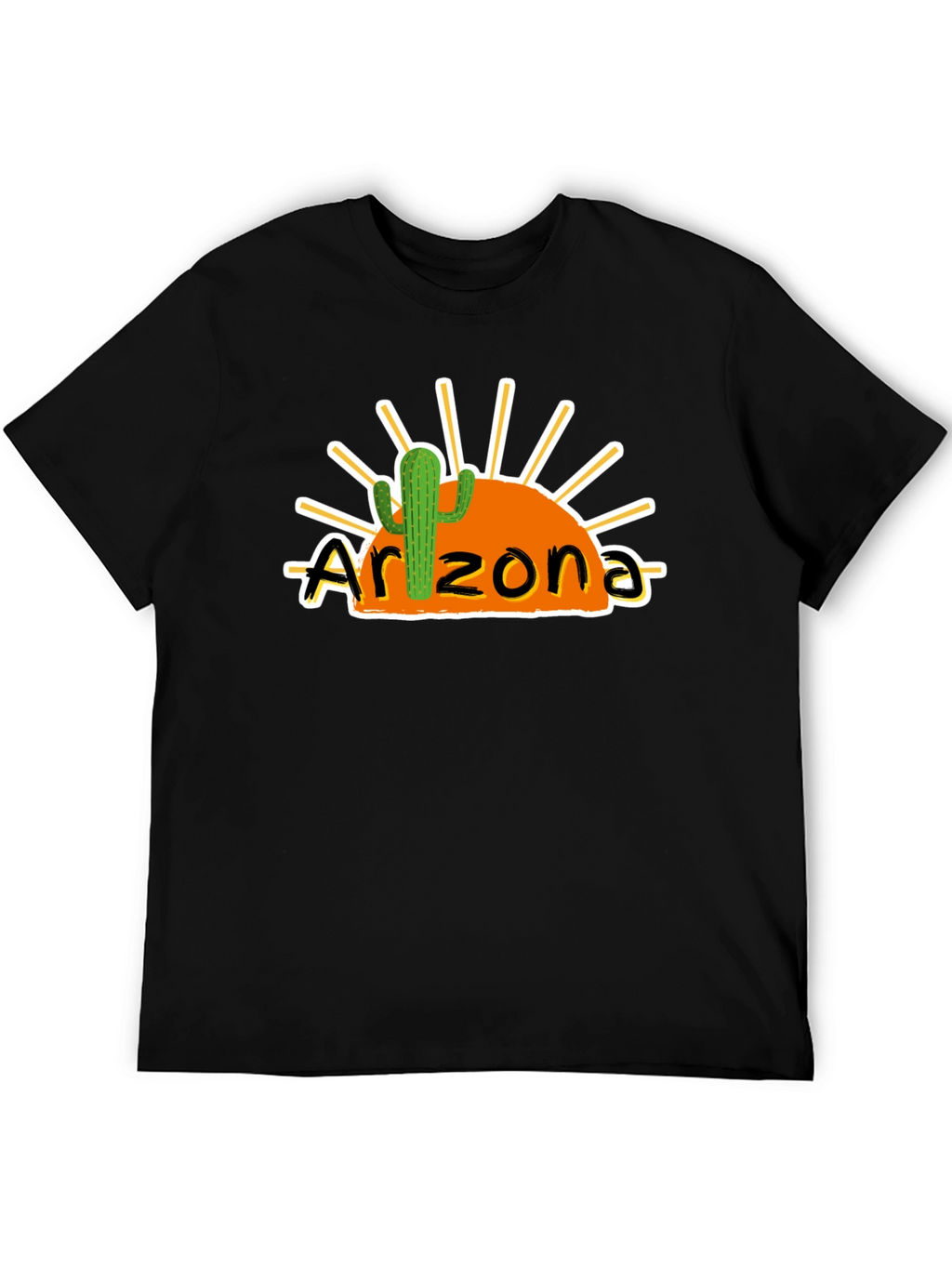 Arizona Sunset Cactus Black Graphic Tee