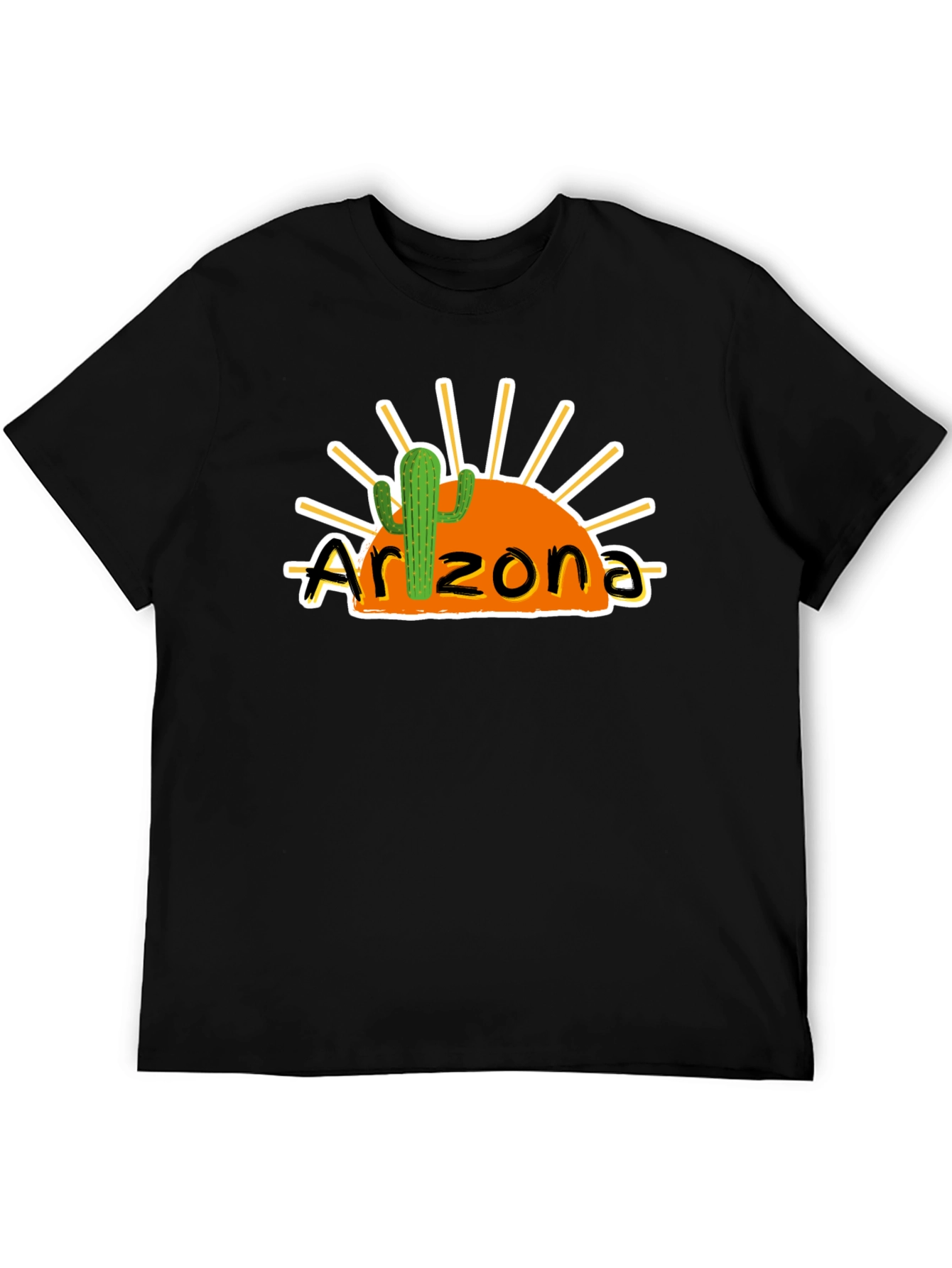 Arizona Sunset Cactus Black Graphic Tee