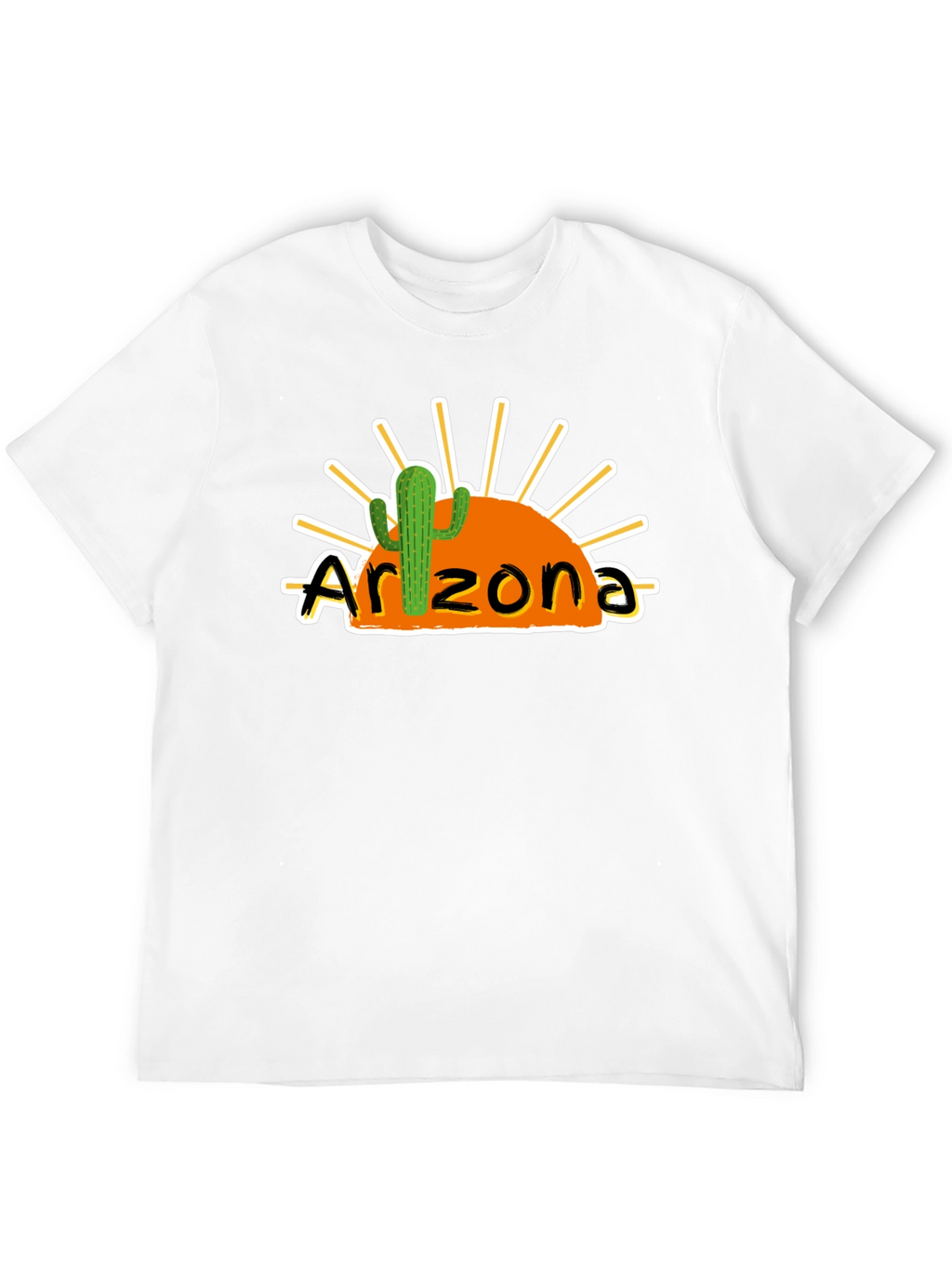 Arizona Sunset Cactus Black Graphic Tee