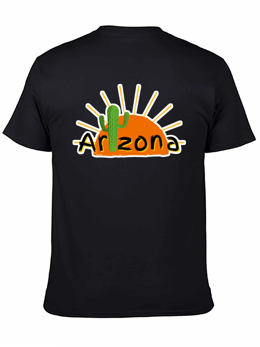 Arizona Sunset Cactus Black Graphic Tee