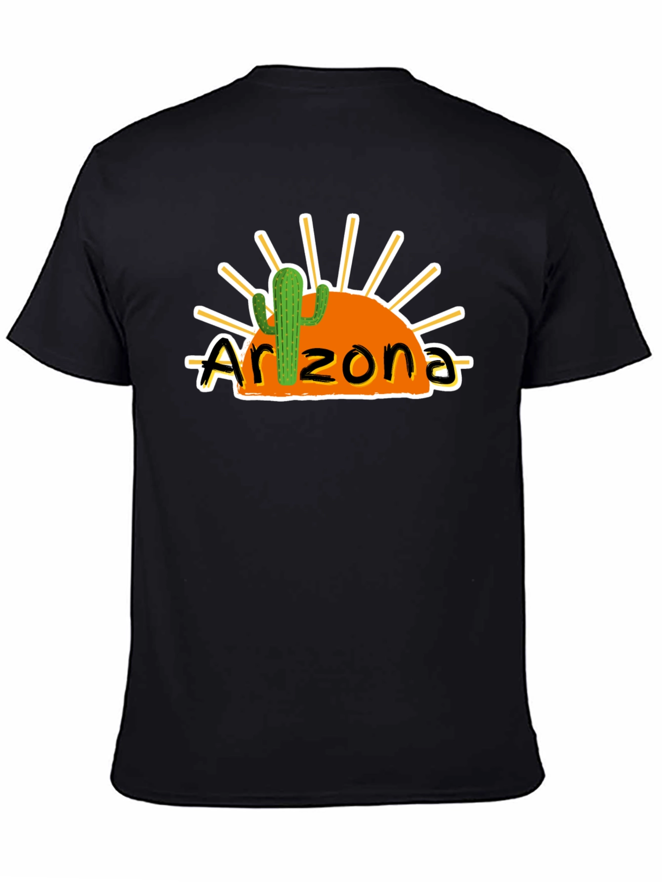 Arizona Sunset Cactus Black Graphic Tee