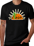 Arizona Sunset Cactus Black Graphic Tee