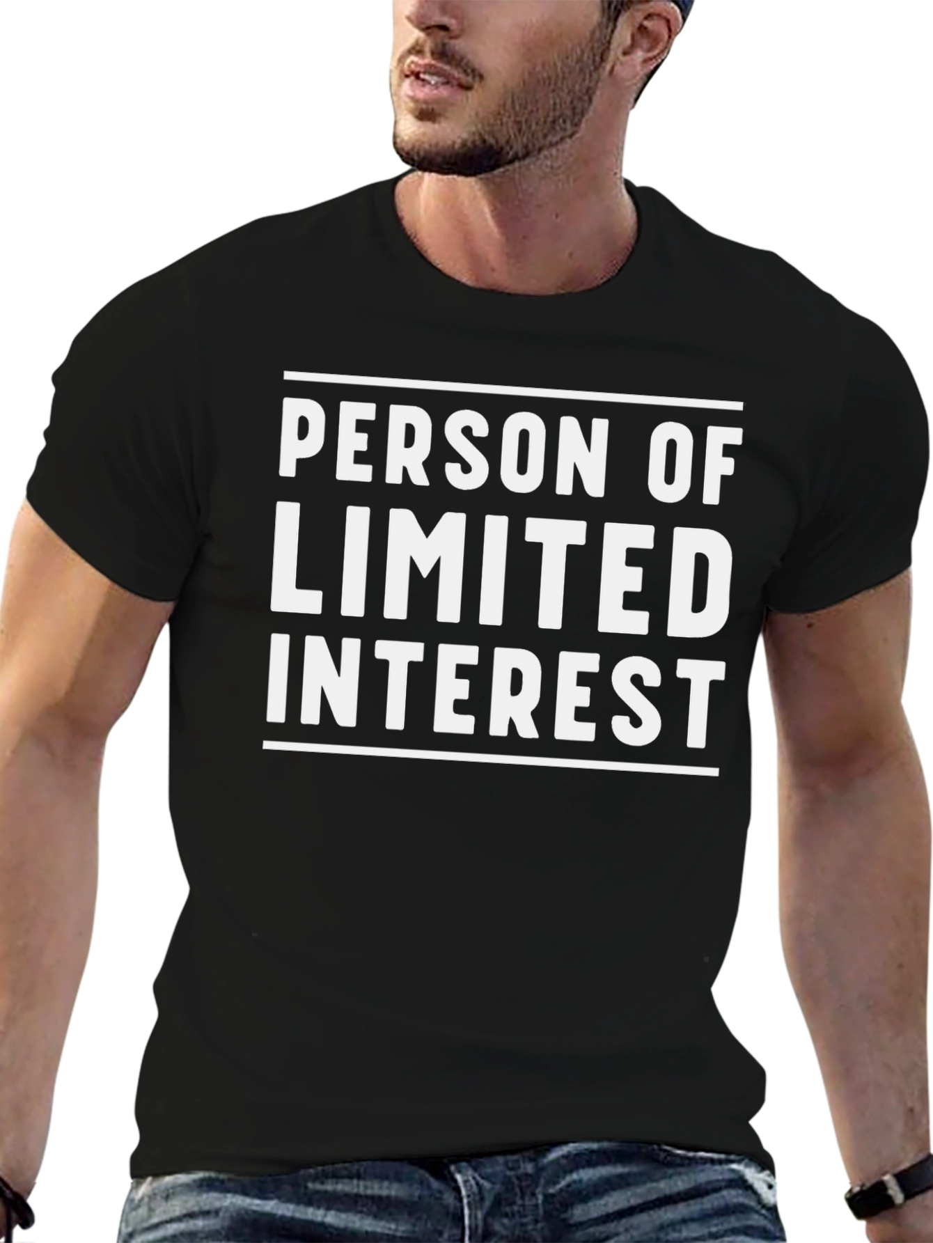 Limited Interest Graphic Tee - Black Cotton Casual Shirt