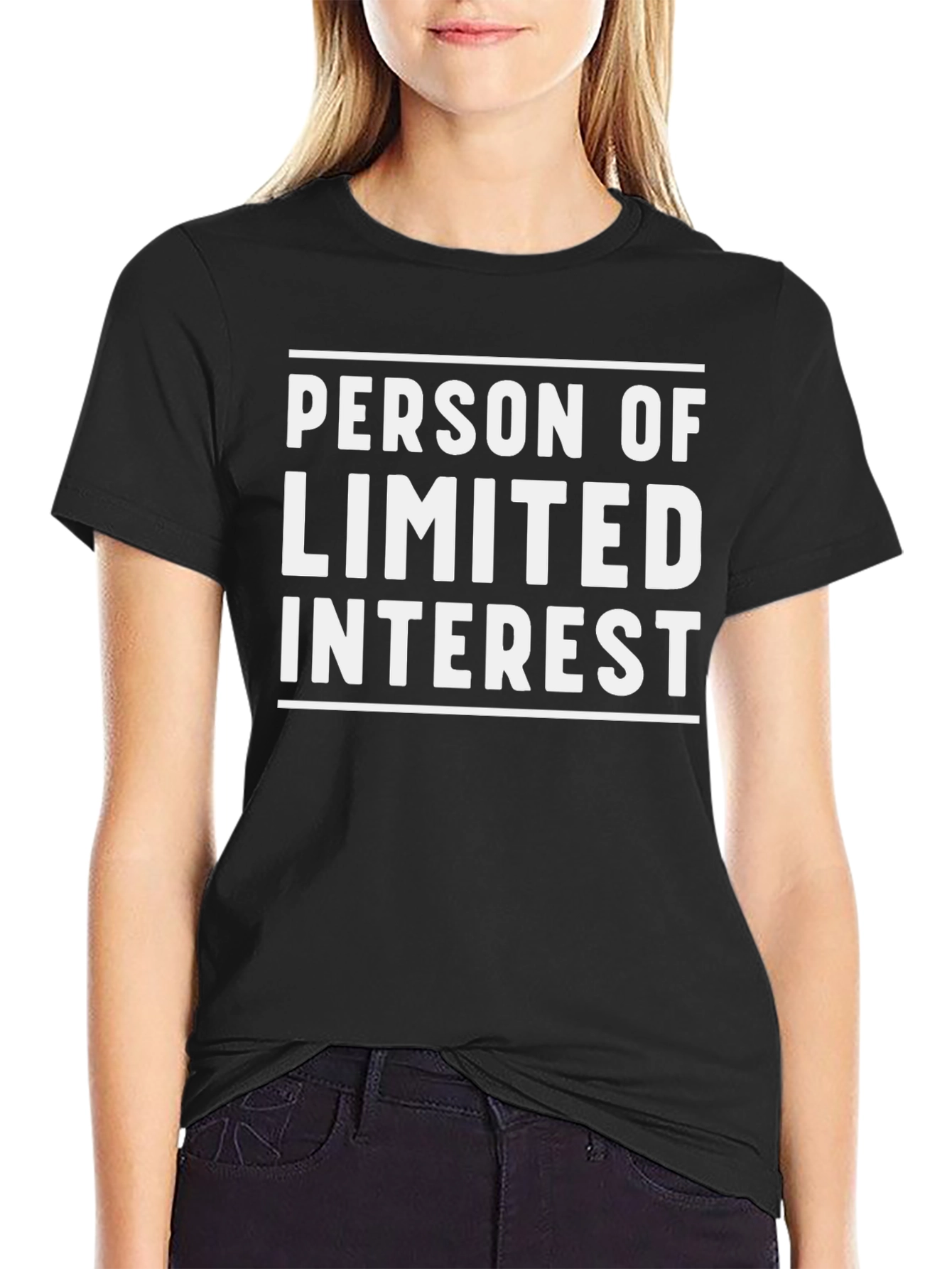 Limited Interest Graphic Tee - Black Cotton Casual Shirt
