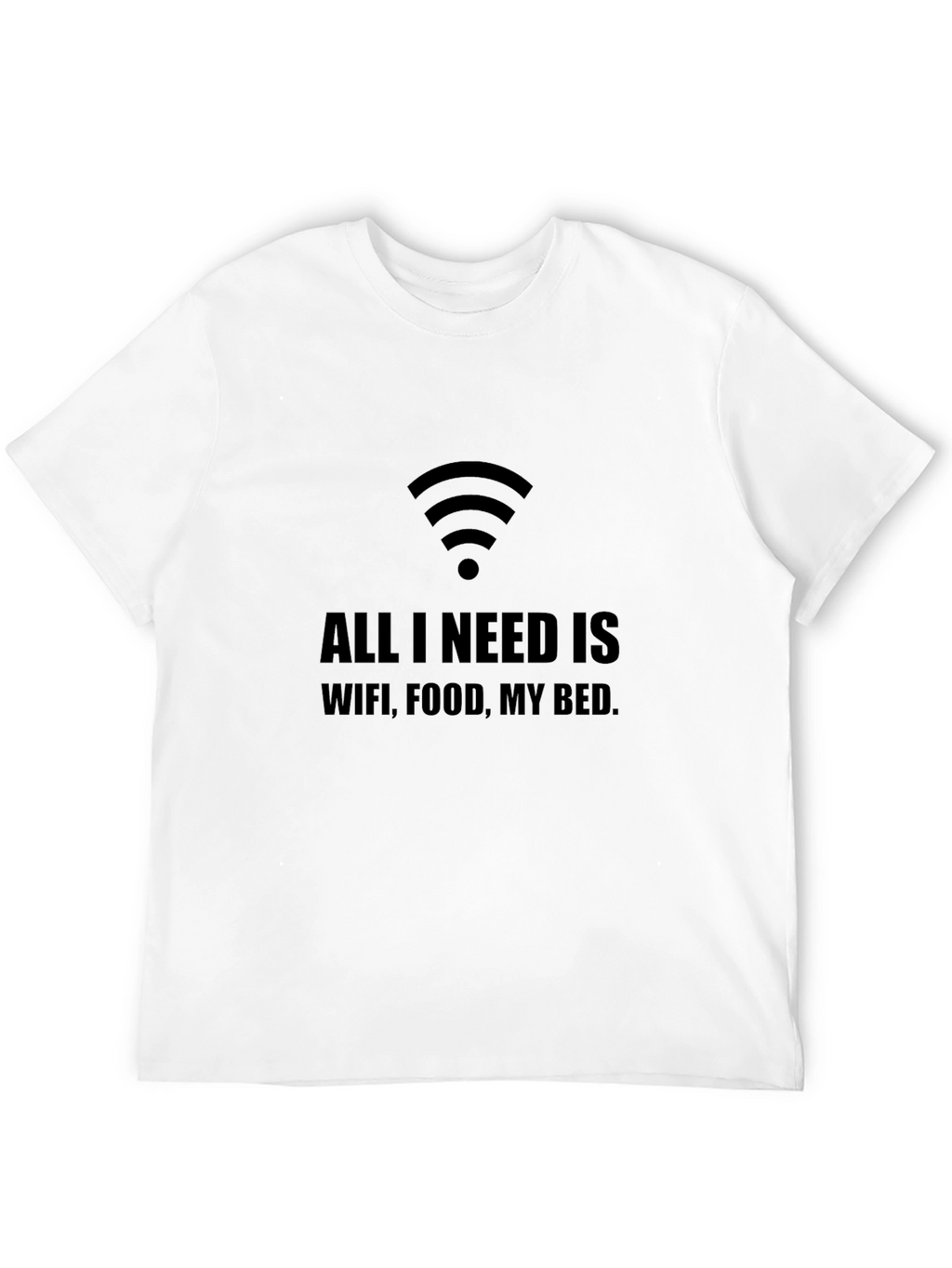 Funny WiFi Food Bed T-Shirt - Mens Black Tee