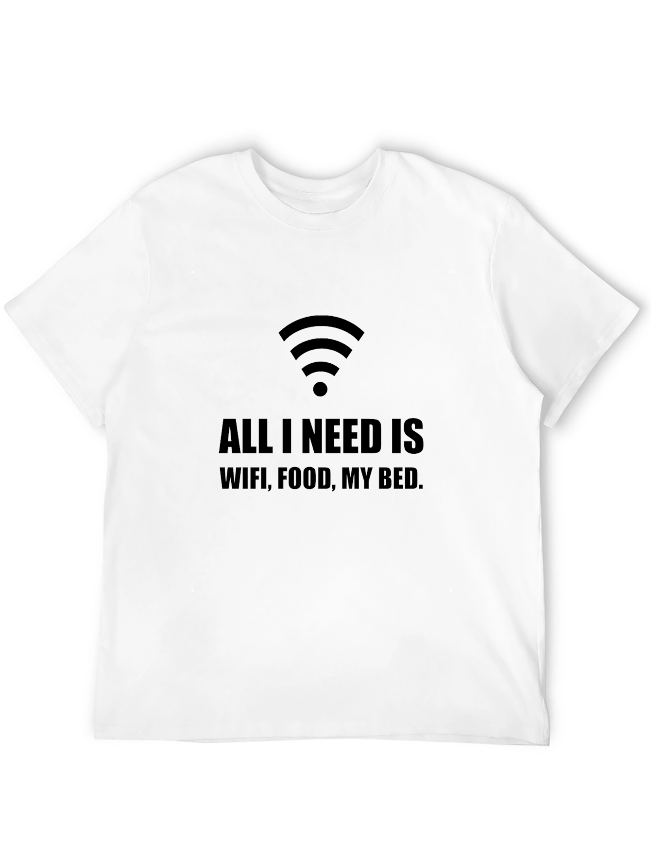 Funny WiFi Food Bed T-Shirt - Mens Black Tee