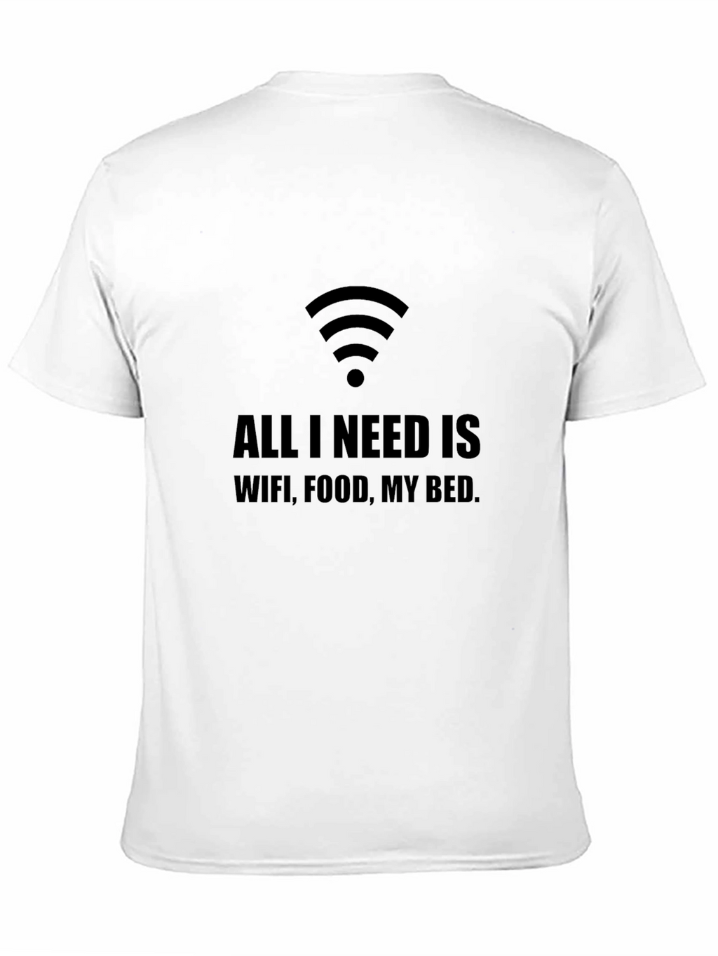 Funny WiFi Food Bed T-Shirt - Mens Black Tee