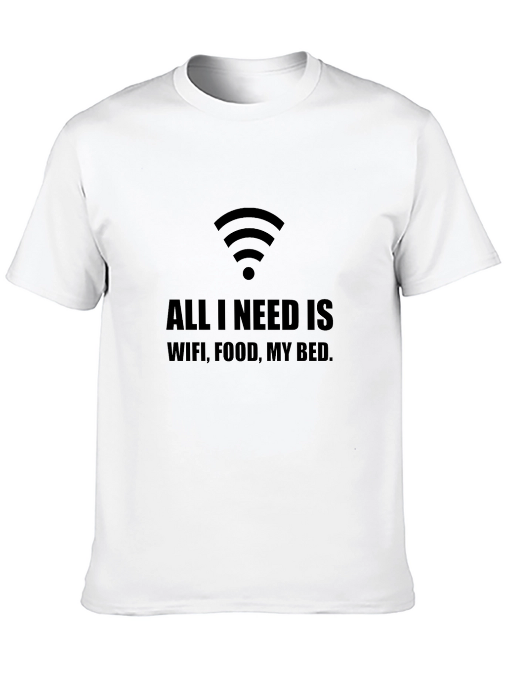 Funny WiFi Food Bed T-Shirt - Mens Black Tee