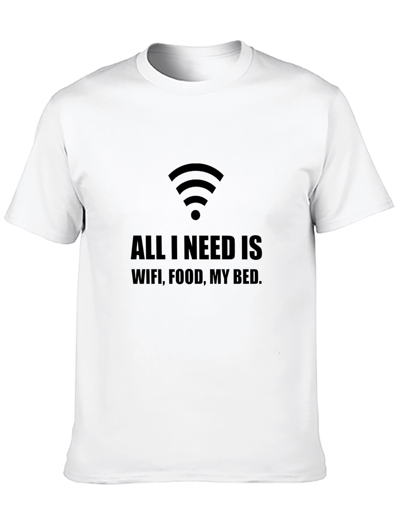 Funny WiFi Food Bed T-Shirt - Mens Black Tee