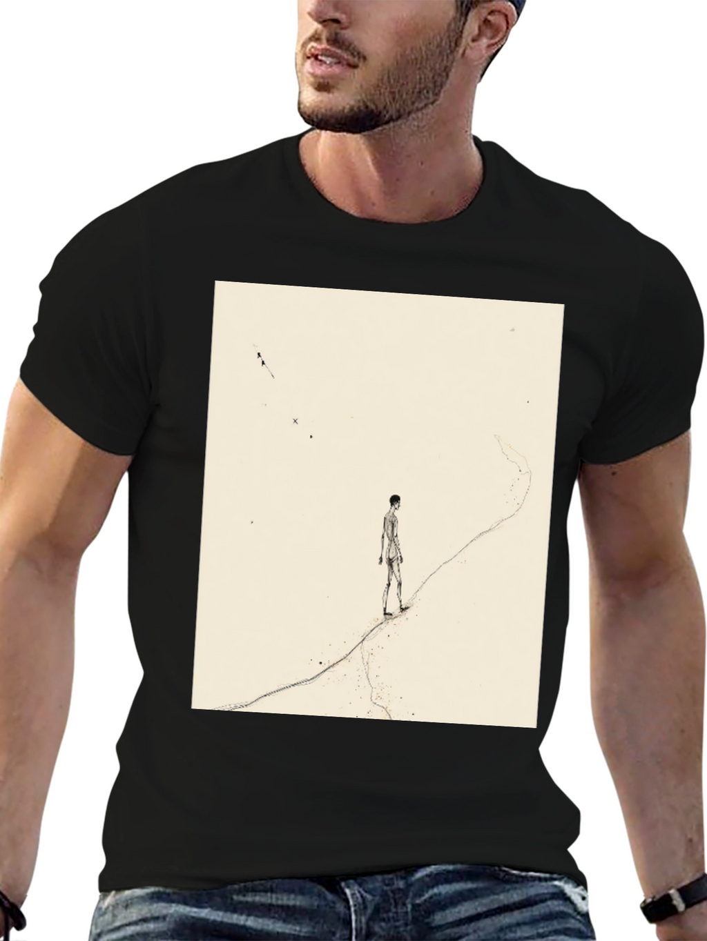 Artistic Man on a Path Graphic Tee