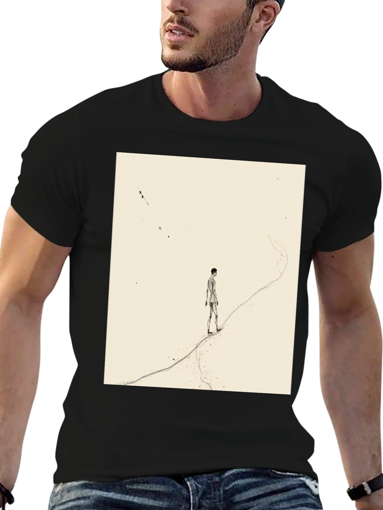 Artistic Man on a Path Graphic Tee