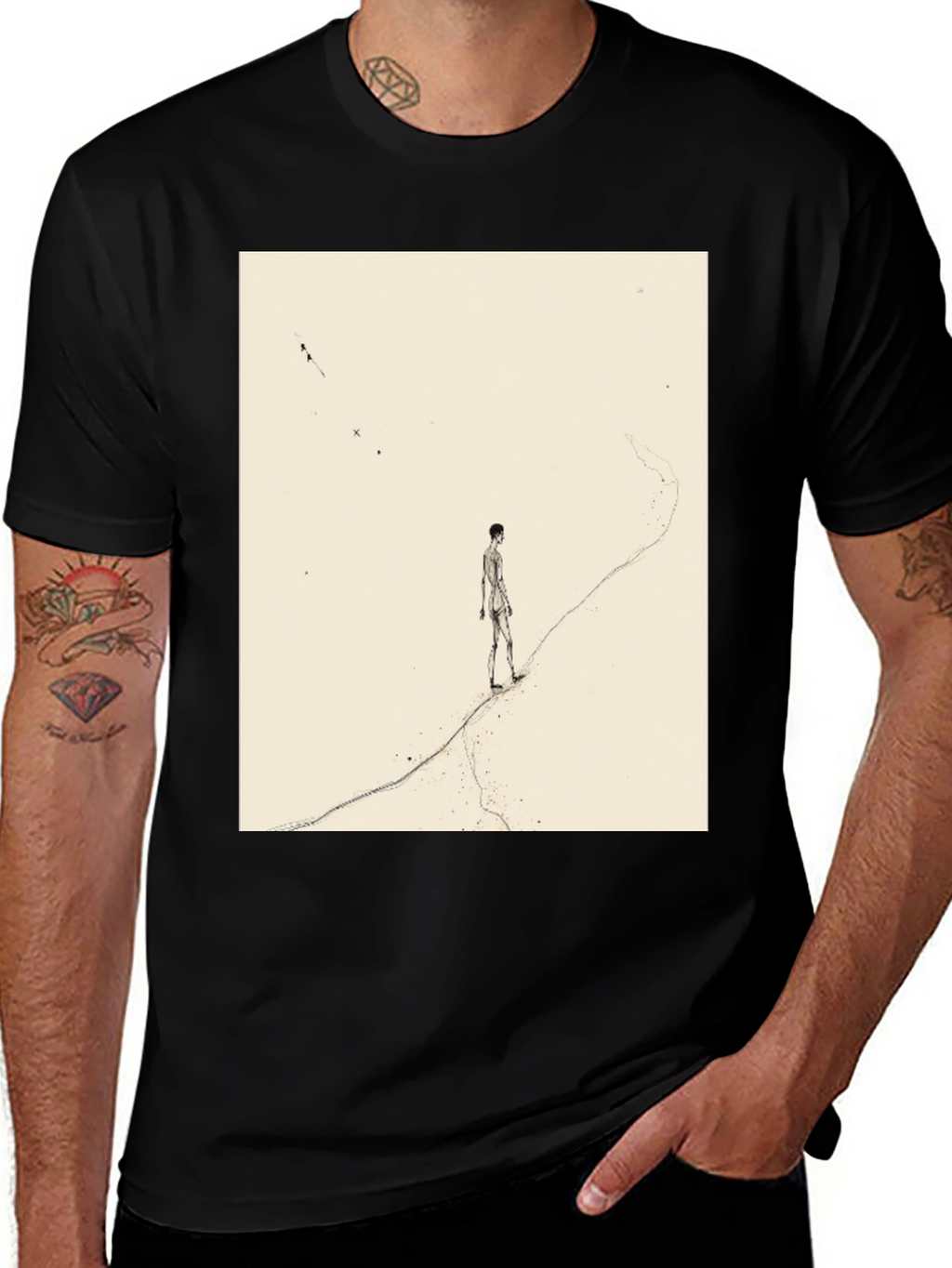 Artistic Man on a Path Graphic Tee