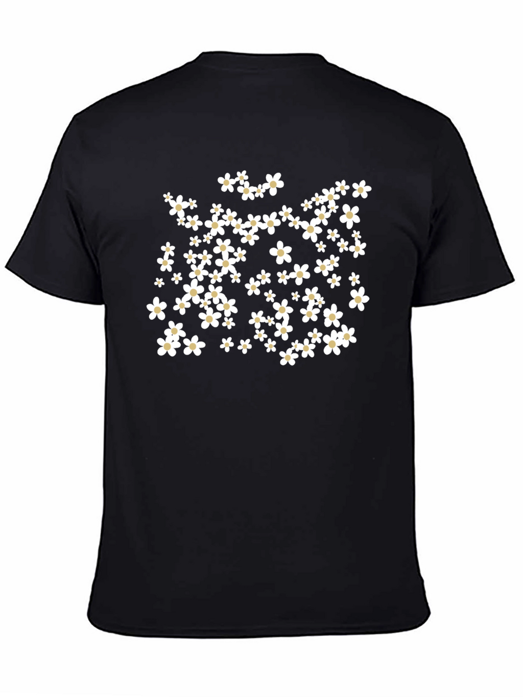 Floral Print Black T-Shirt - Casual Comfort