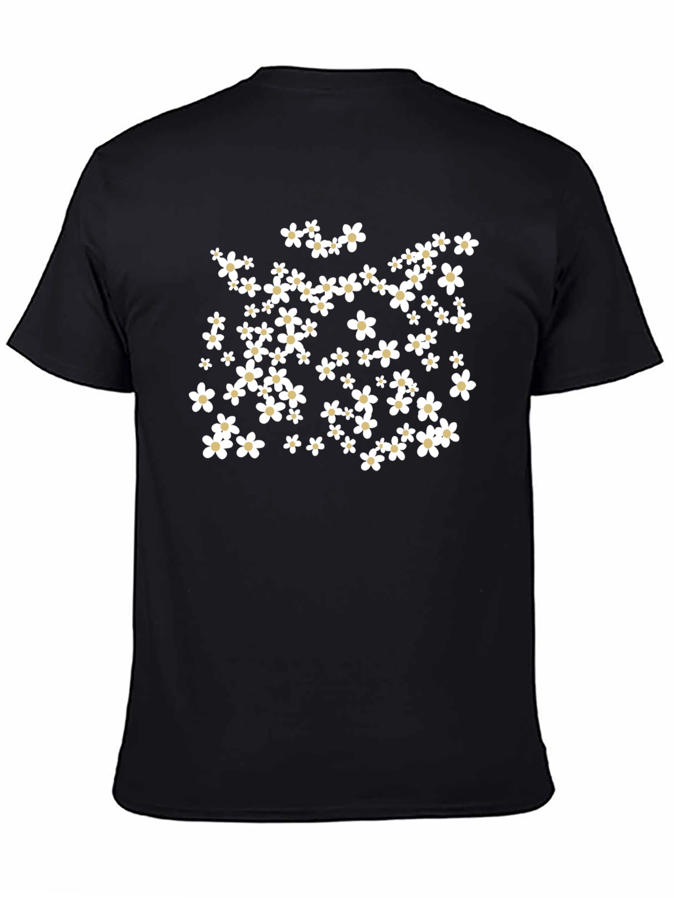 Floral Print Black T-Shirt - Casual Comfort