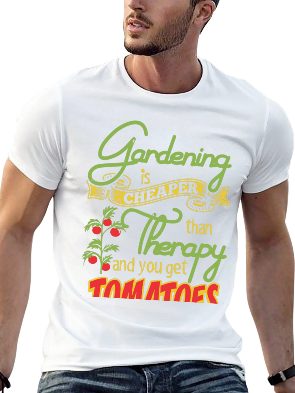 Gardening is Cheaper Than Therapy Graphic Tee