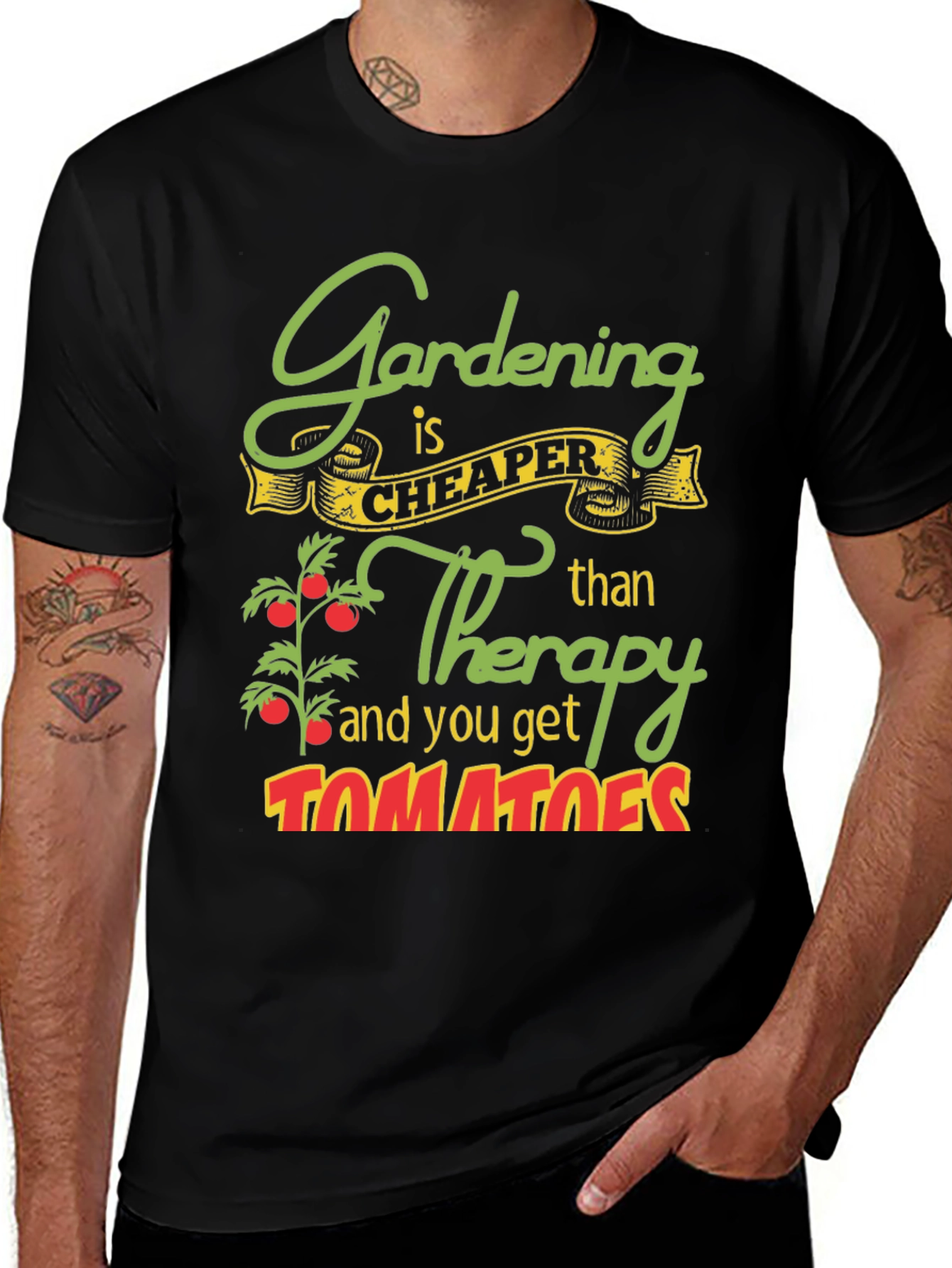 Gardening is Cheaper Than Therapy Graphic Tee