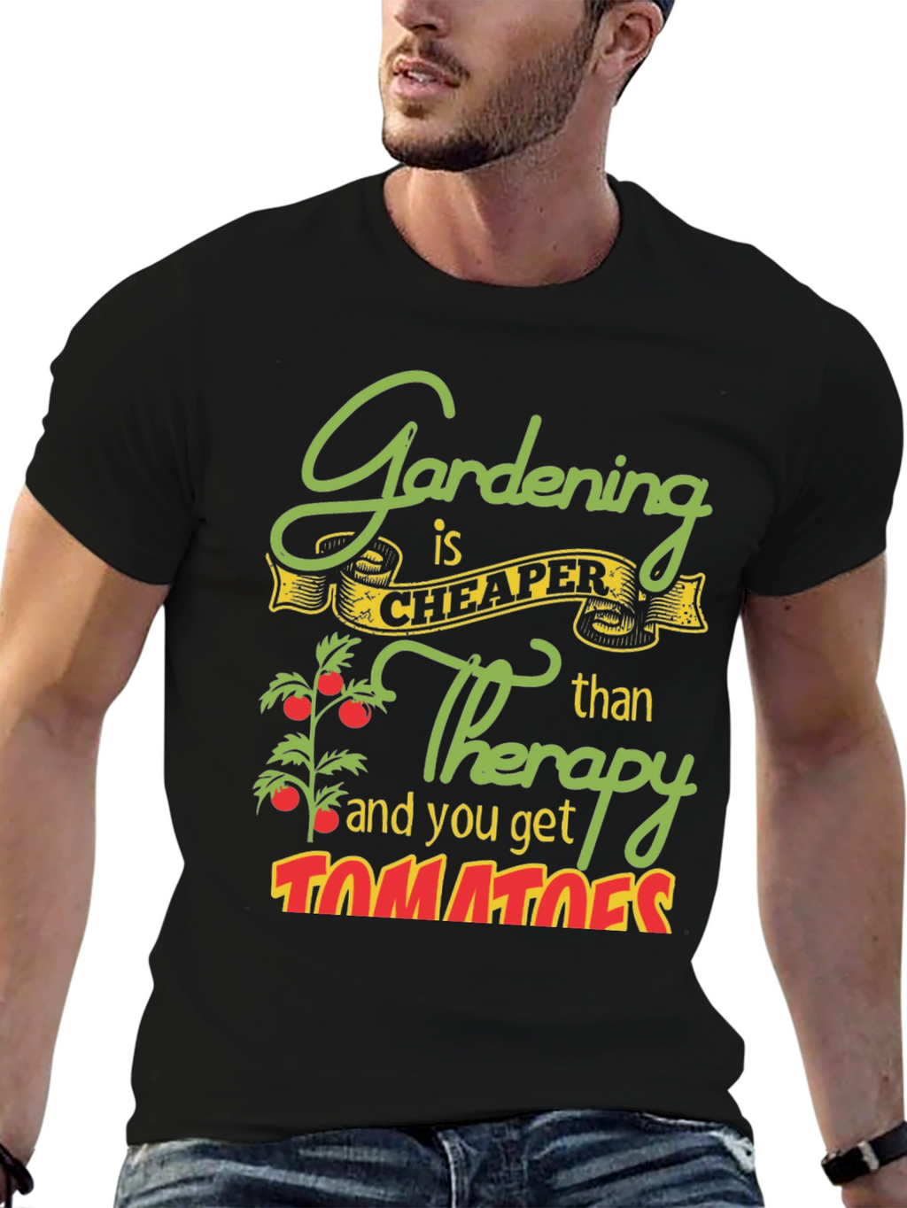Gardening is Cheaper Than Therapy Graphic Tee