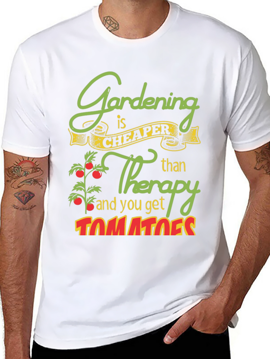 Gardening is Cheaper Than Therapy Graphic Tee