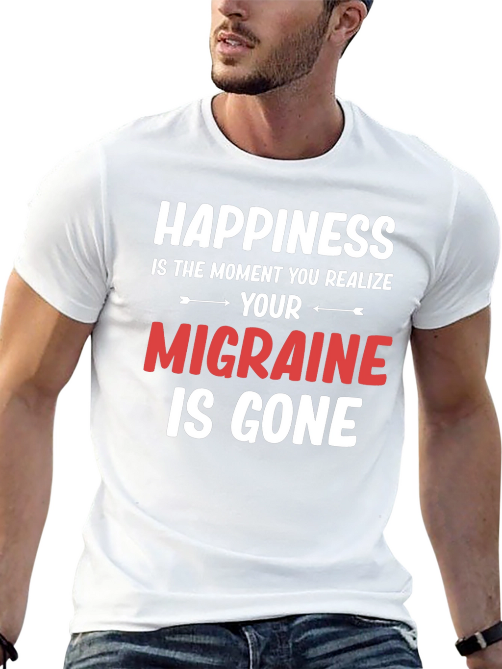 Happiness Migraine Gone T-Shirt Funny Relief Tee