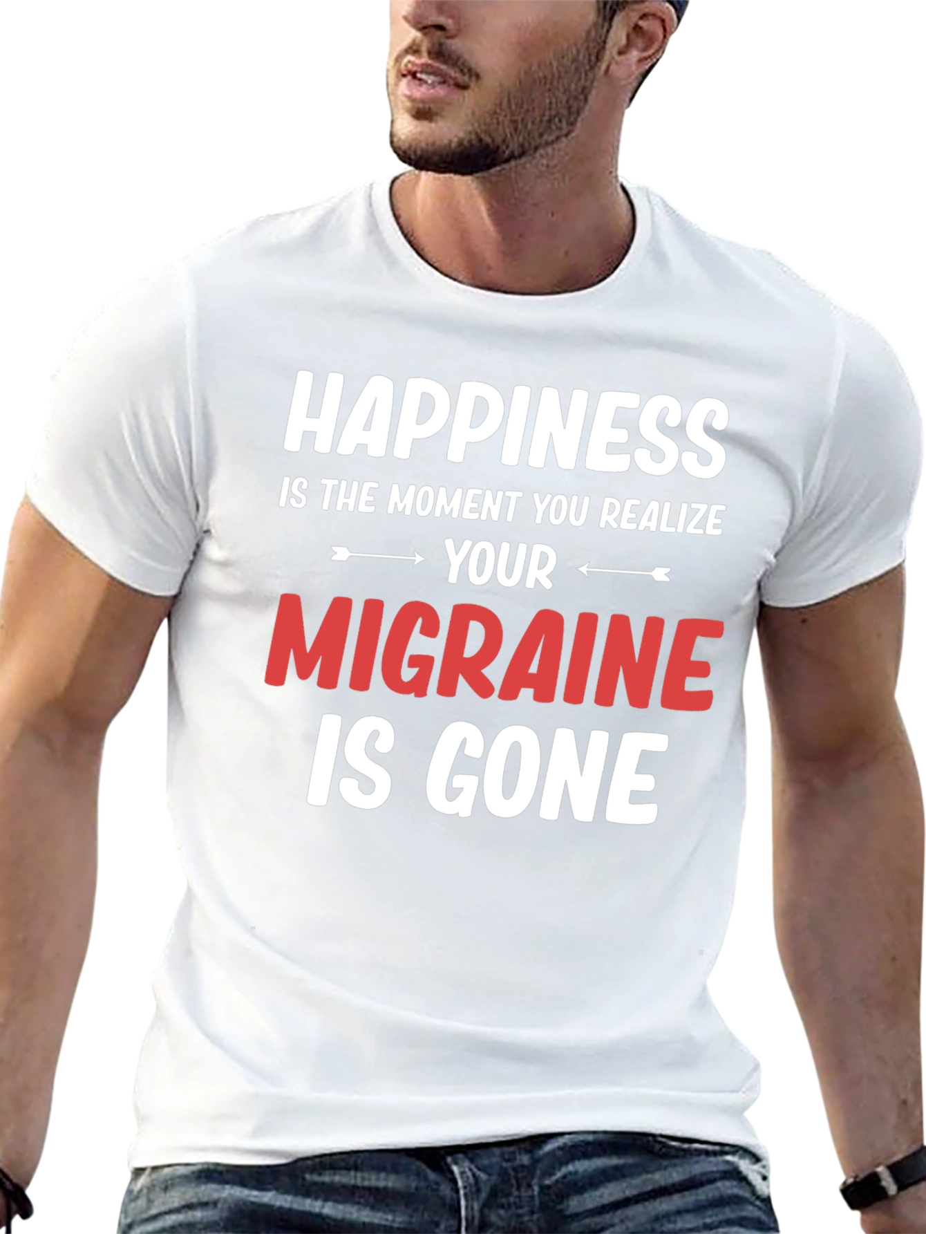 Happiness Migraine Gone T-Shirt Funny Relief Tee