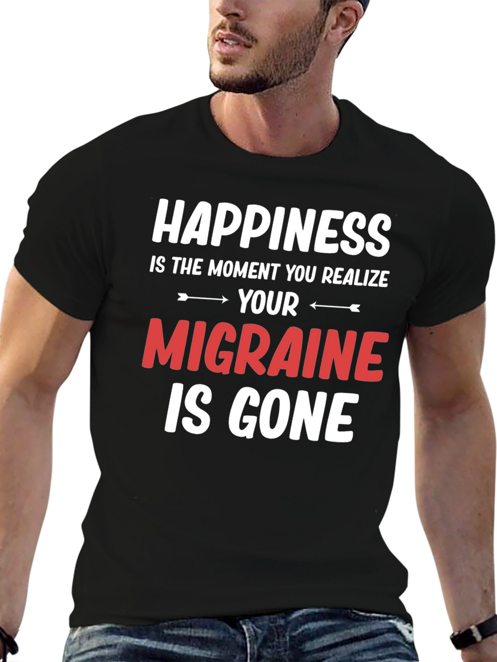 Happiness Migraine Gone T-Shirt Funny Relief Tee
