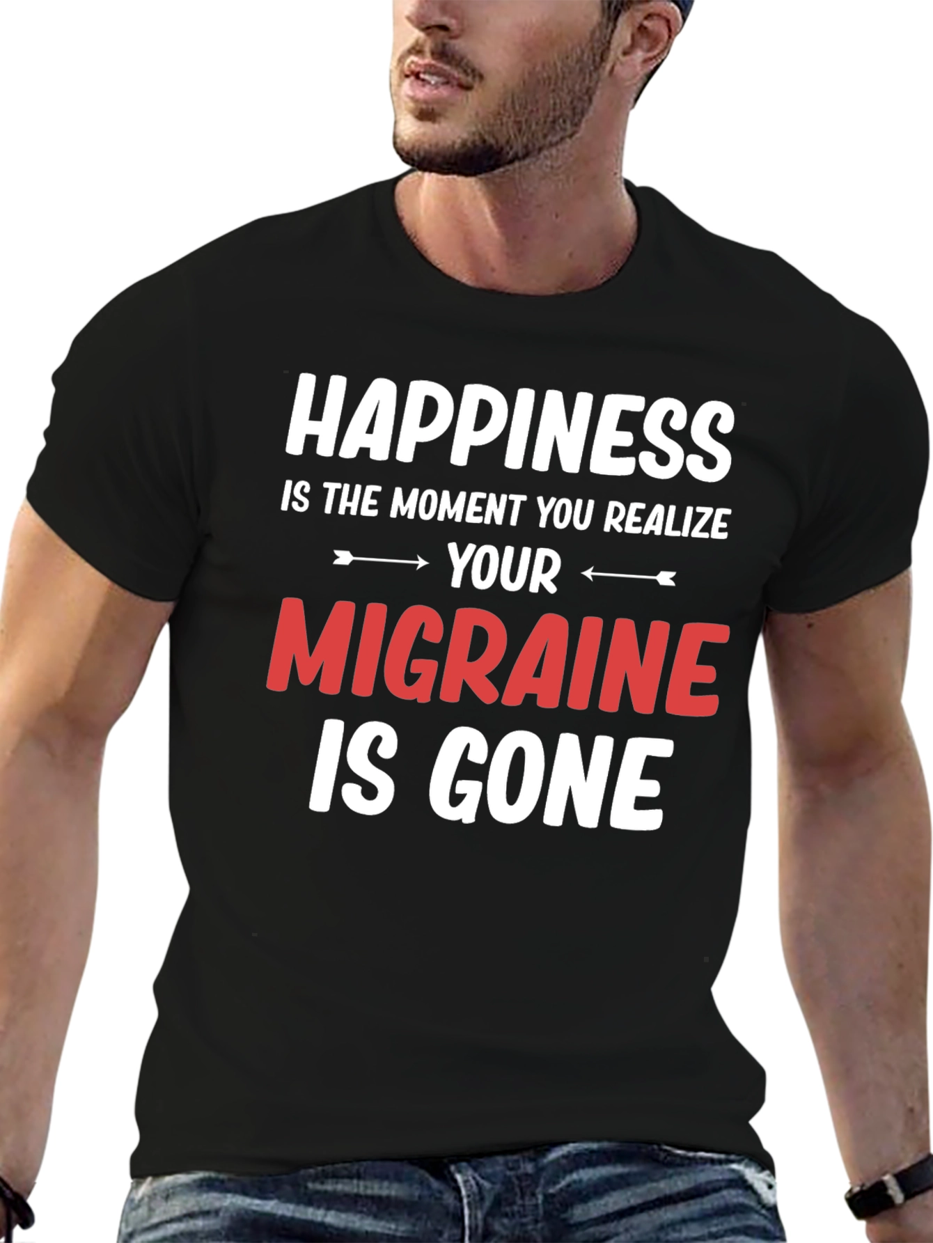 Happiness Migraine Gone T-Shirt Funny Relief Tee