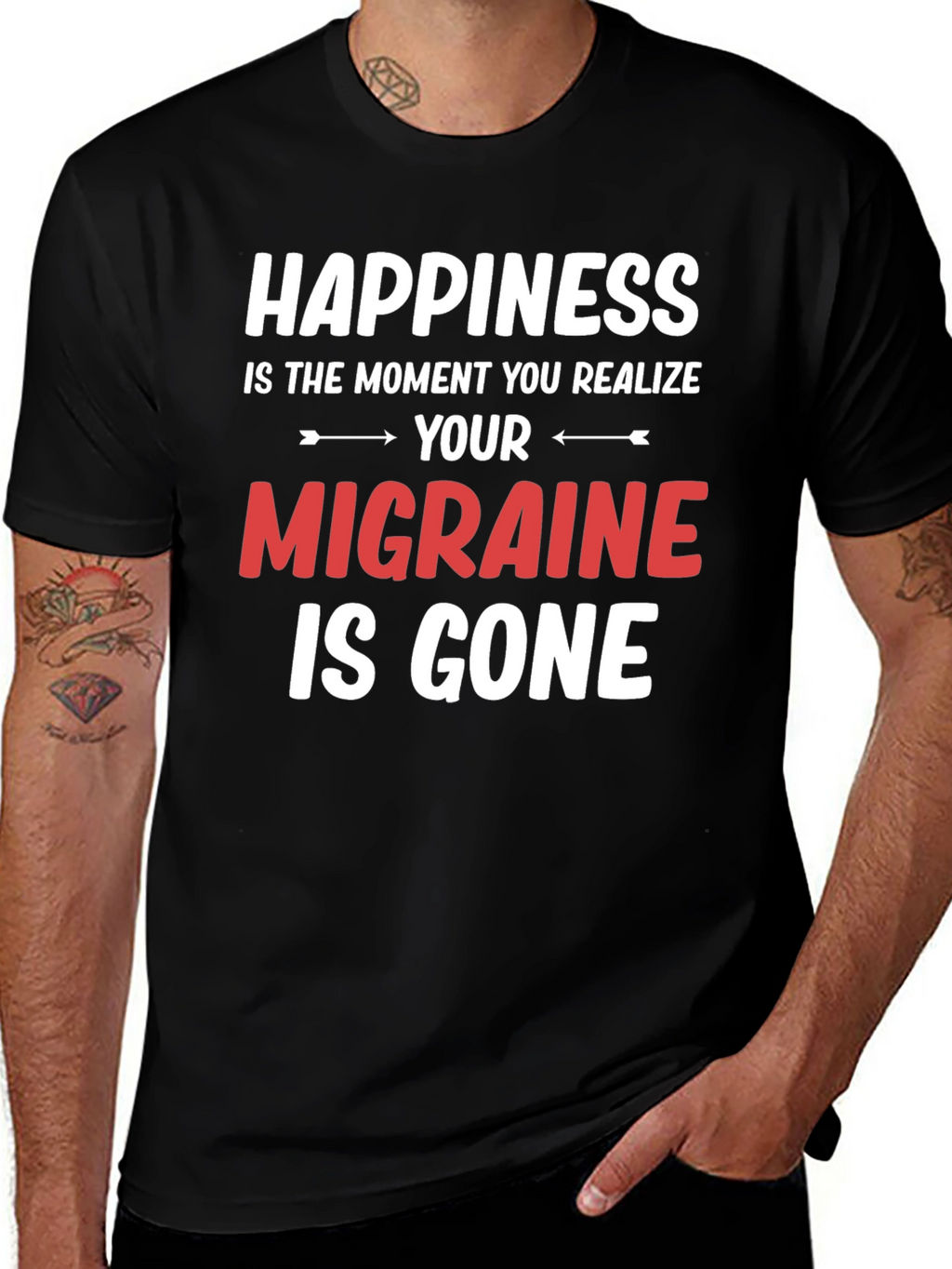 Happiness Migraine Gone T-Shirt Funny Relief Tee