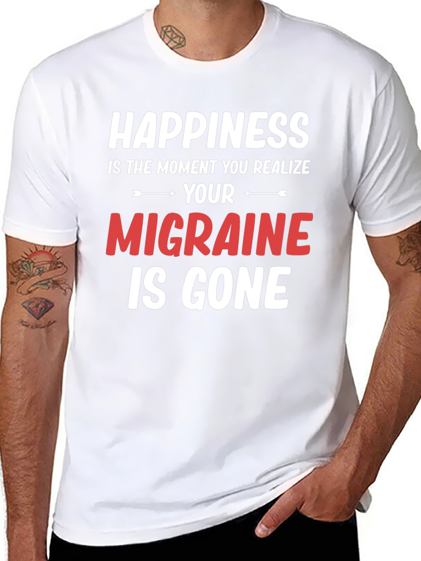 Happiness Migraine Gone T-Shirt Funny Relief Tee