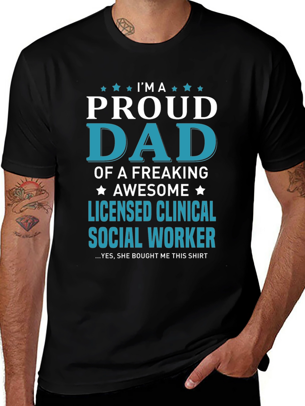 Proud Dad Licensed Social Worker Graphic Tee