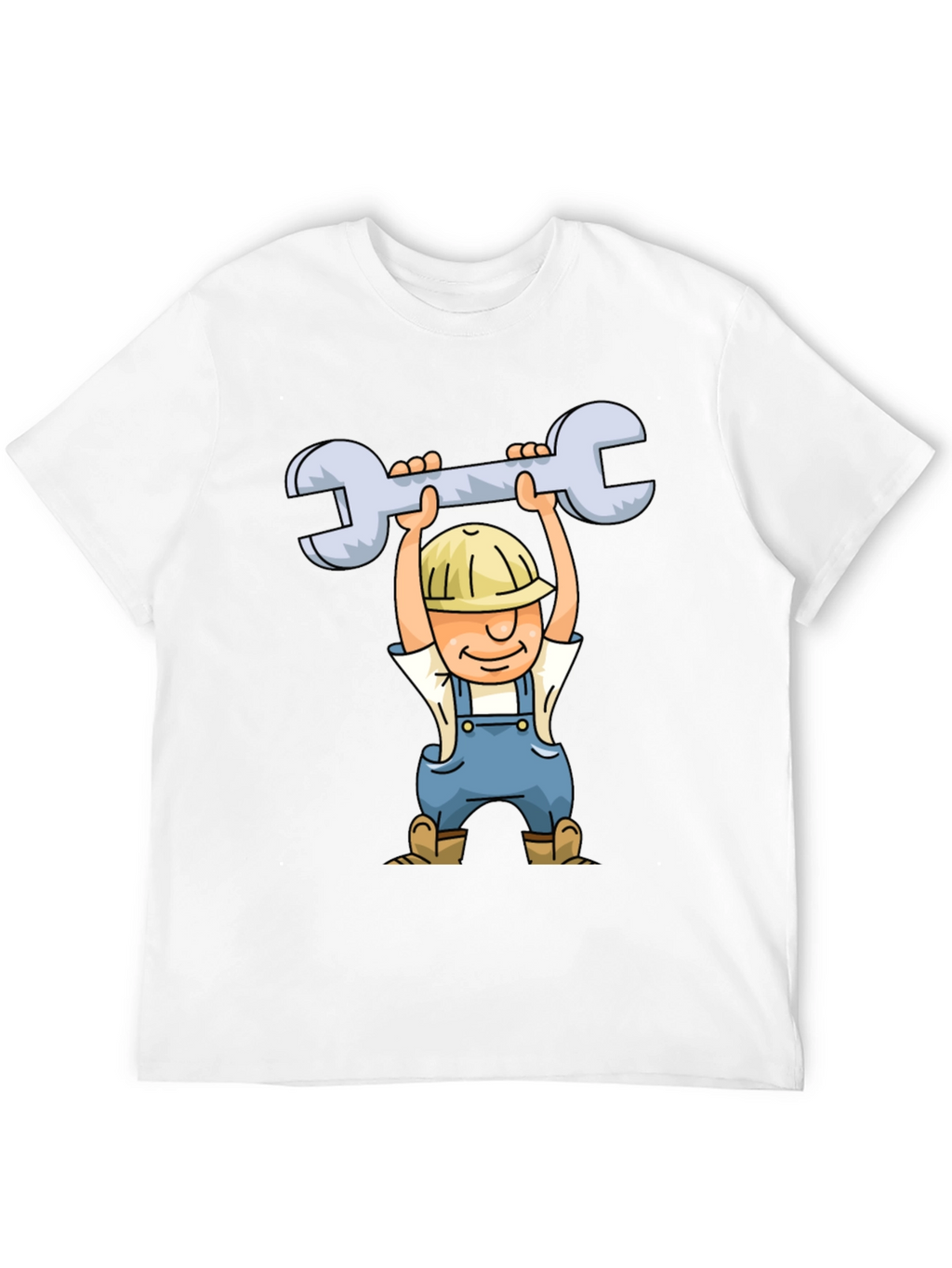 Cartoon Plumber T-Shirt - Black Crew Neck