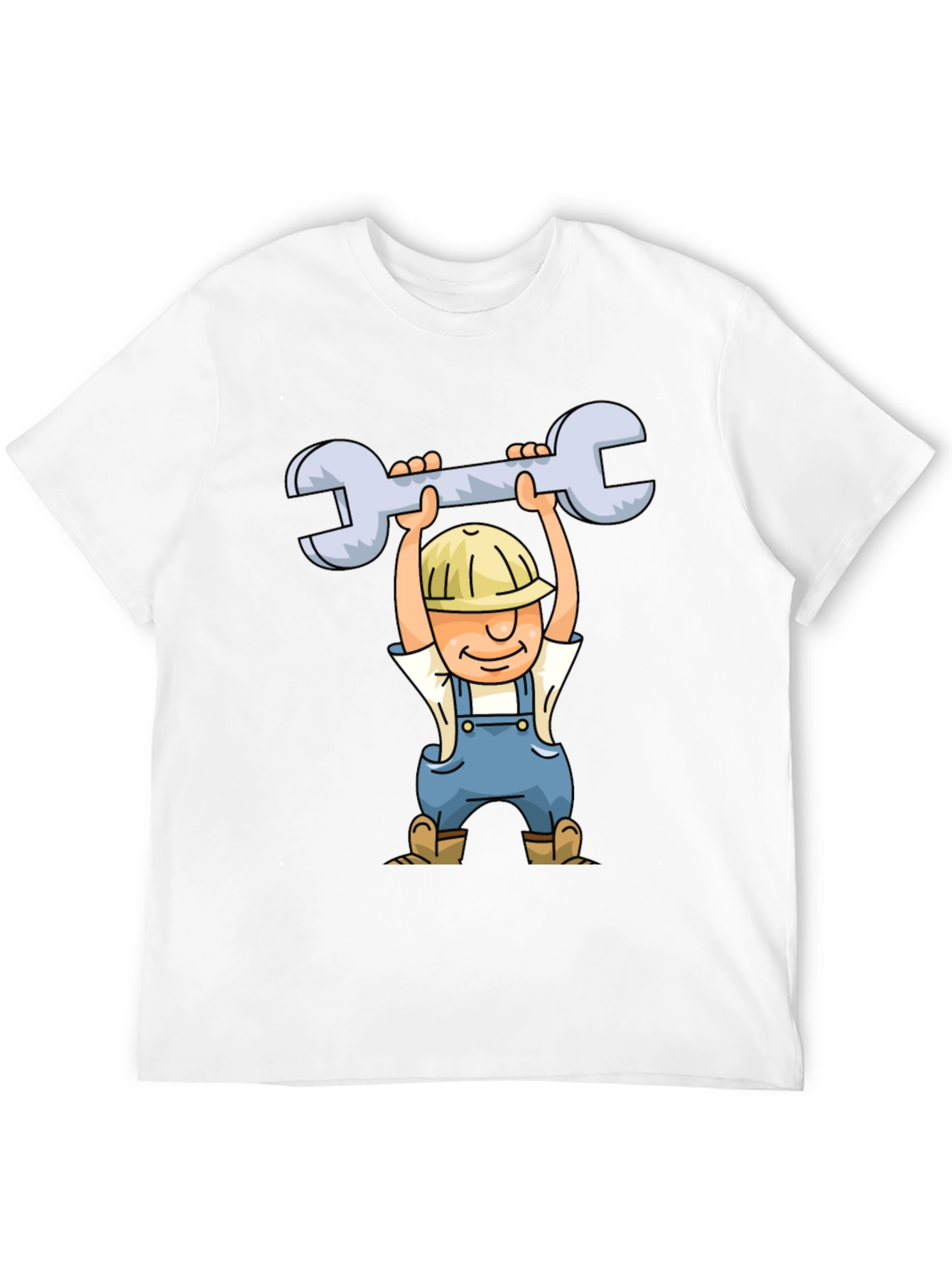 Cartoon Plumber T-Shirt - Black Crew Neck