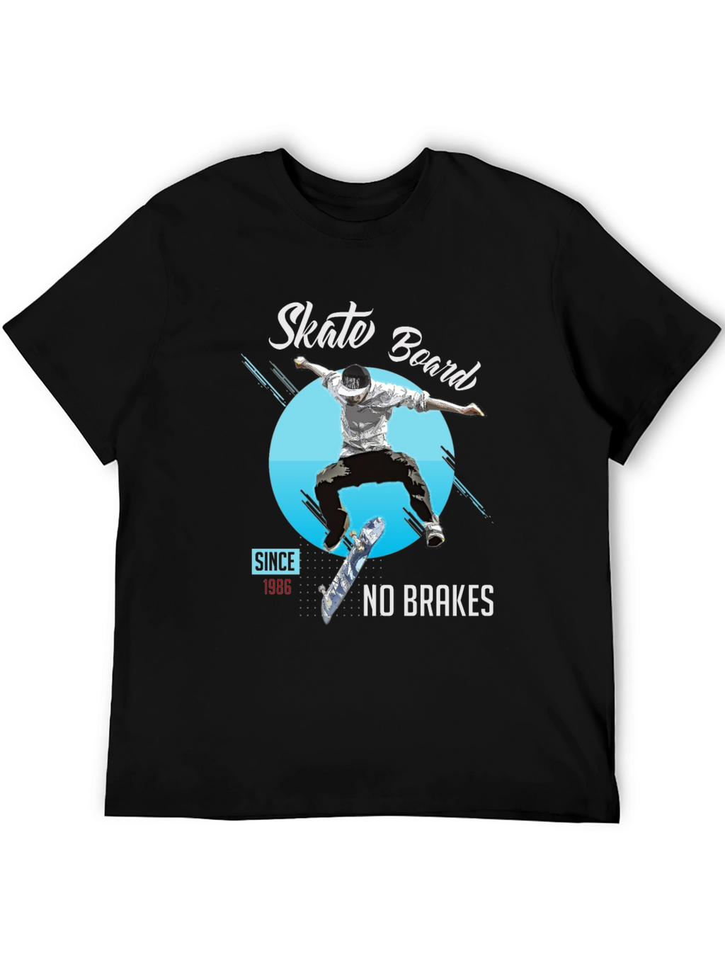 Skate Board No Brakes Graphic T-Shirt