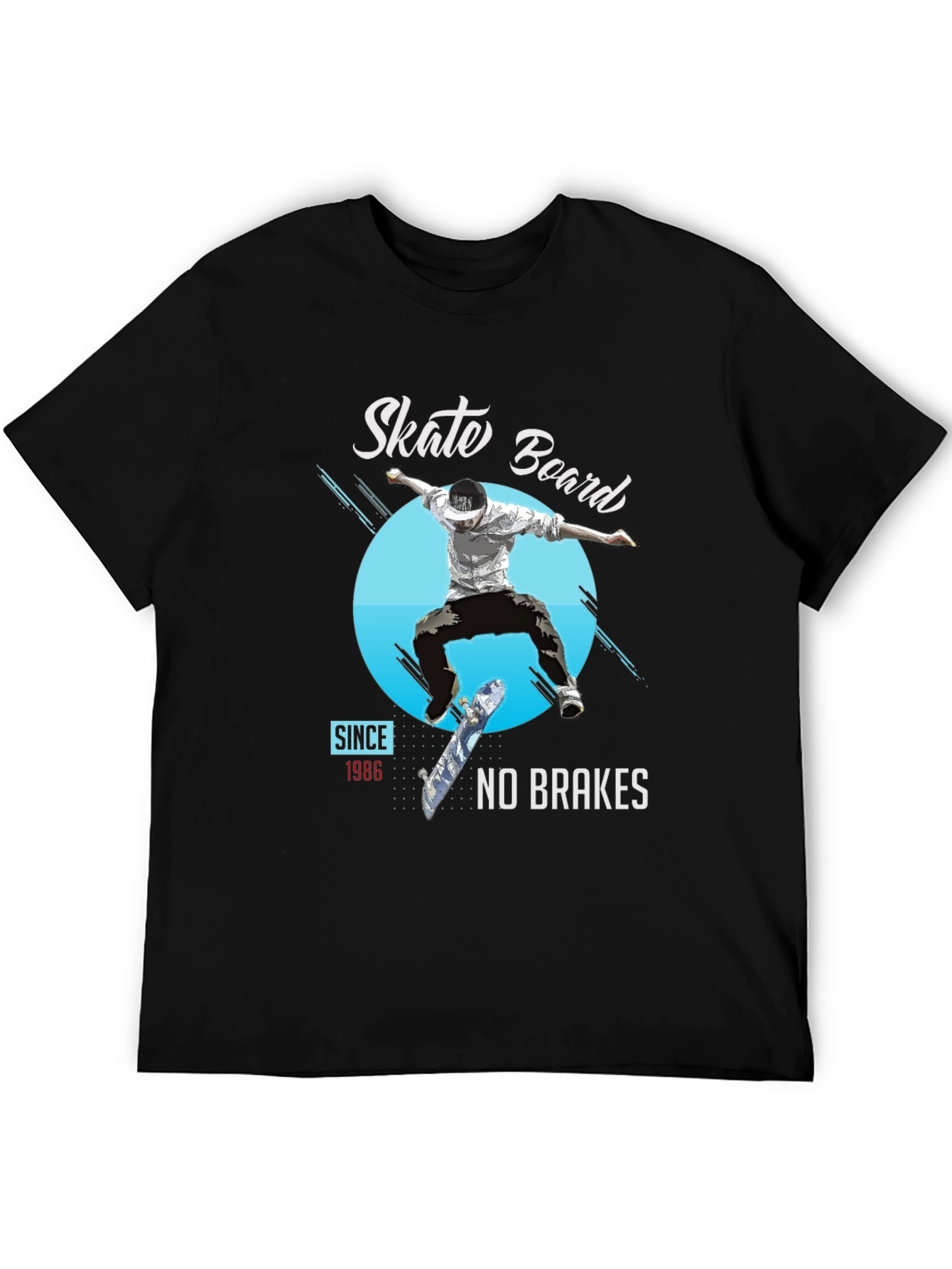 Skate Board No Brakes Graphic T-Shirt
