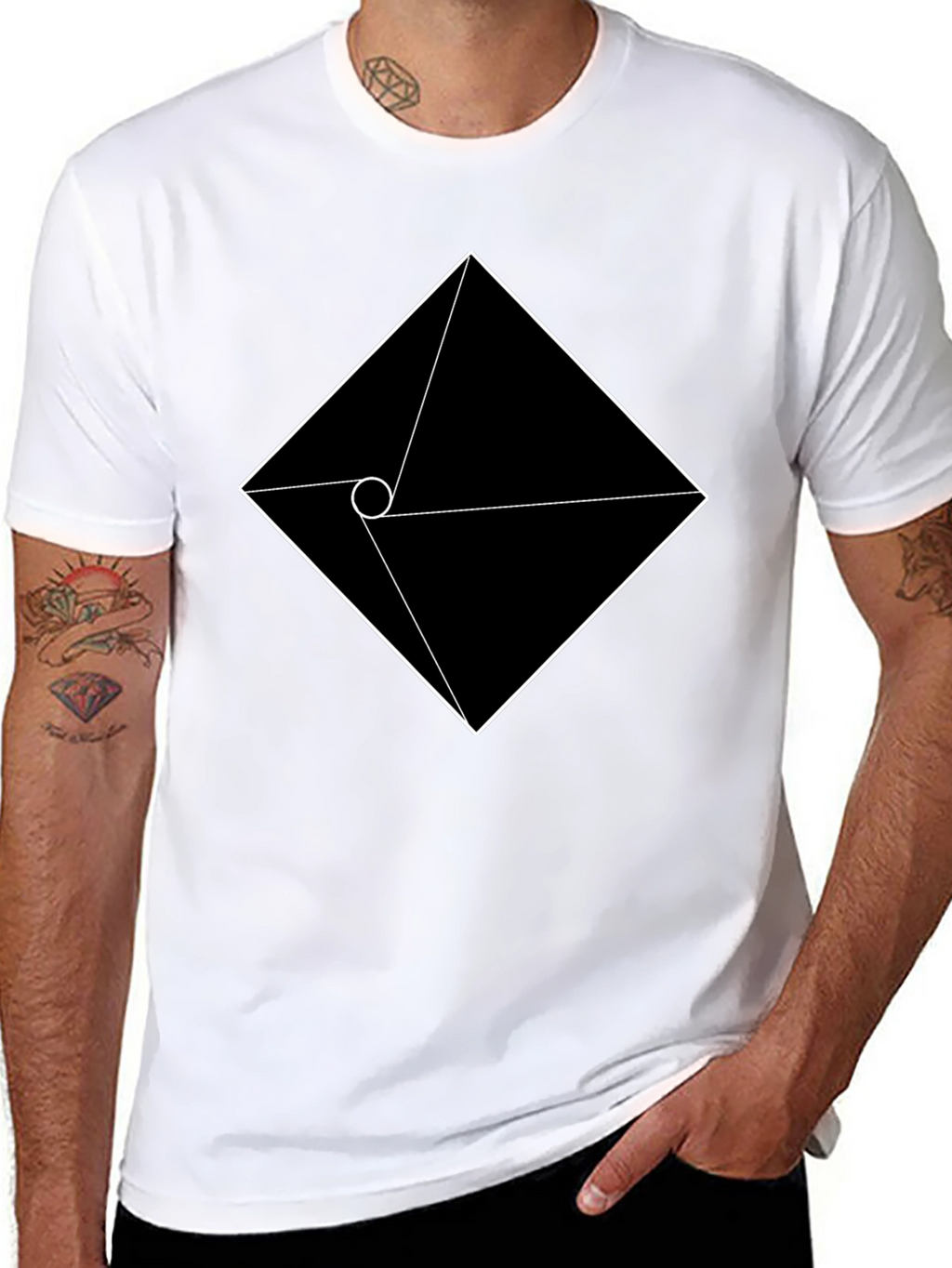 Geometric Graphic Tee - Modern Black T-Shirt