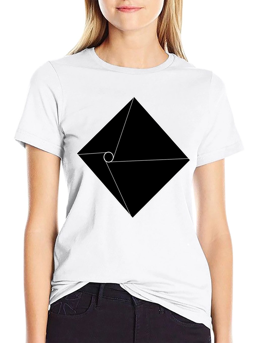 Geometric Graphic Tee - Modern Black T-Shirt
