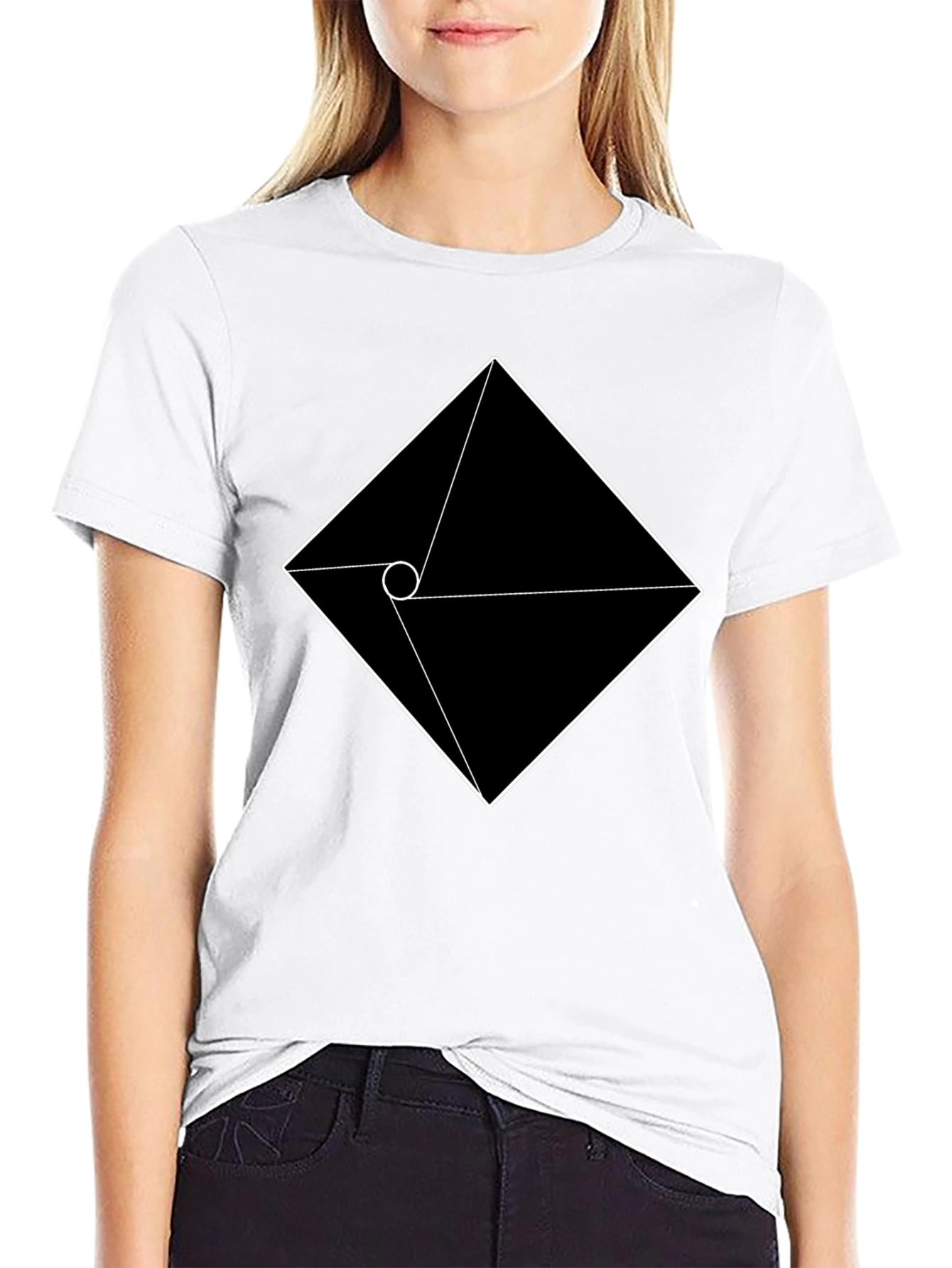 Geometric Graphic Tee - Modern Black T-Shirt