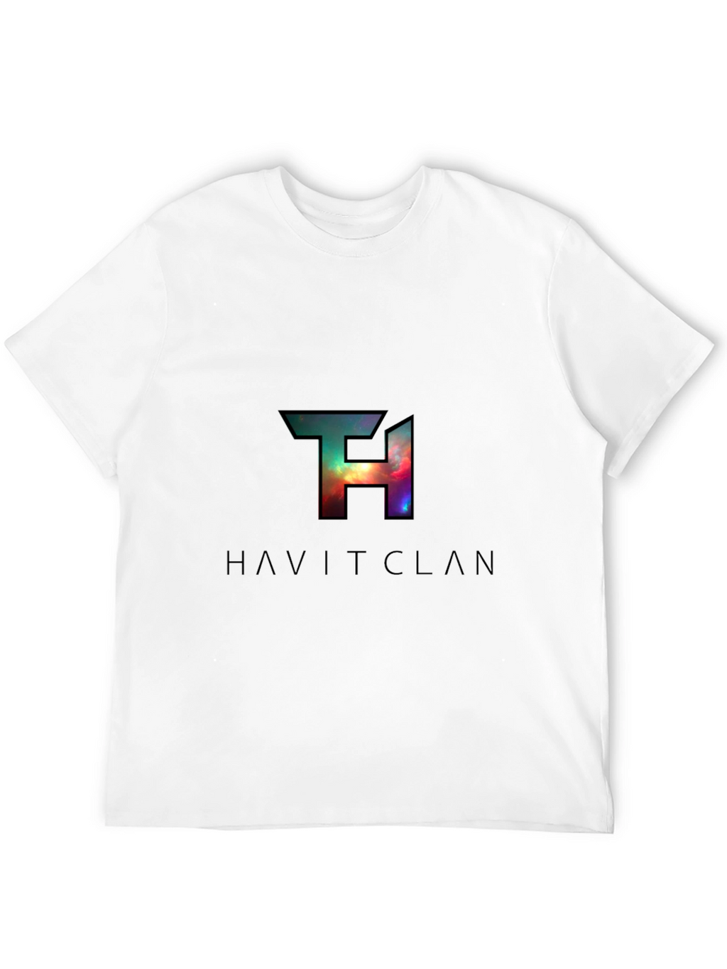 HAVITCLAN Black Graphic Tee - Galaxy Design