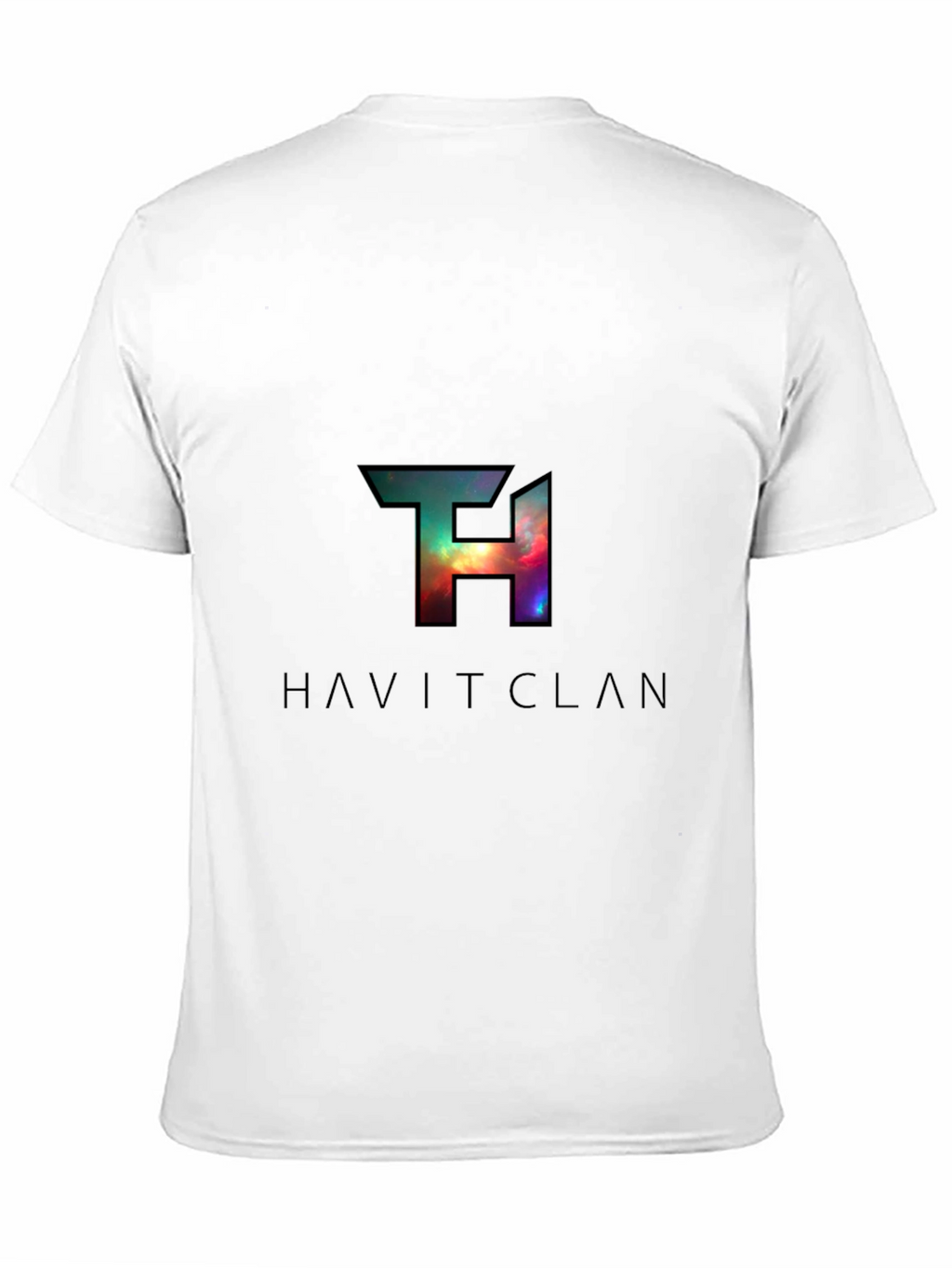 HAVITCLAN Black Graphic Tee - Galaxy Design