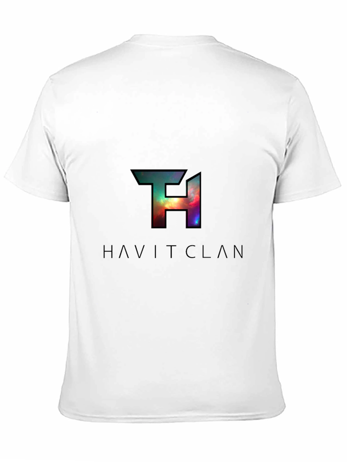 HAVITCLAN Black Graphic Tee - Galaxy Design