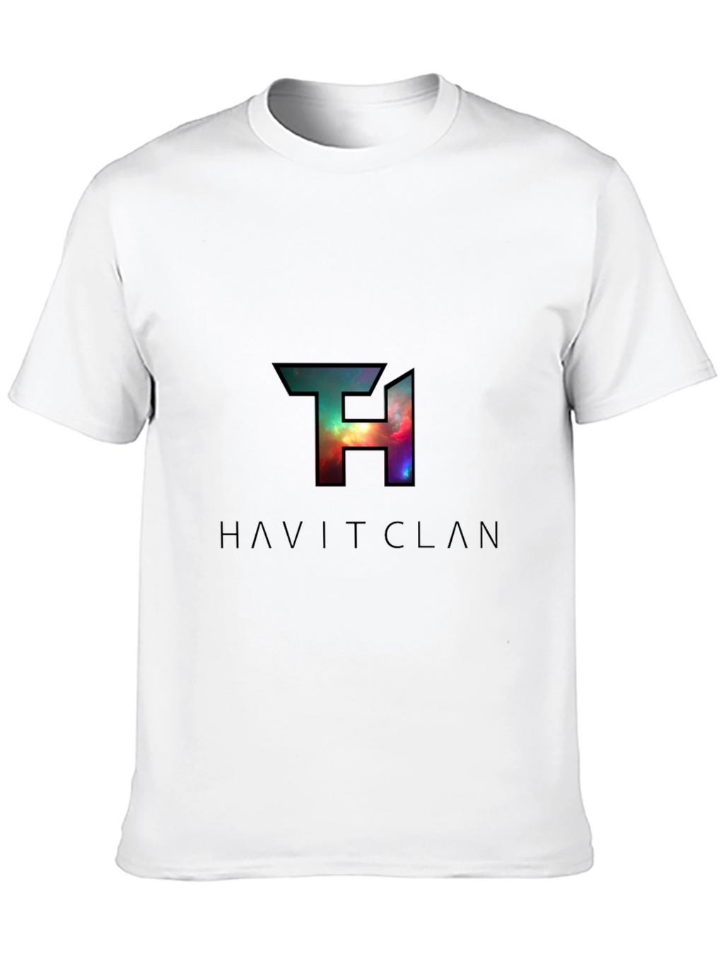 HAVITCLAN Black Graphic Tee - Galaxy Design