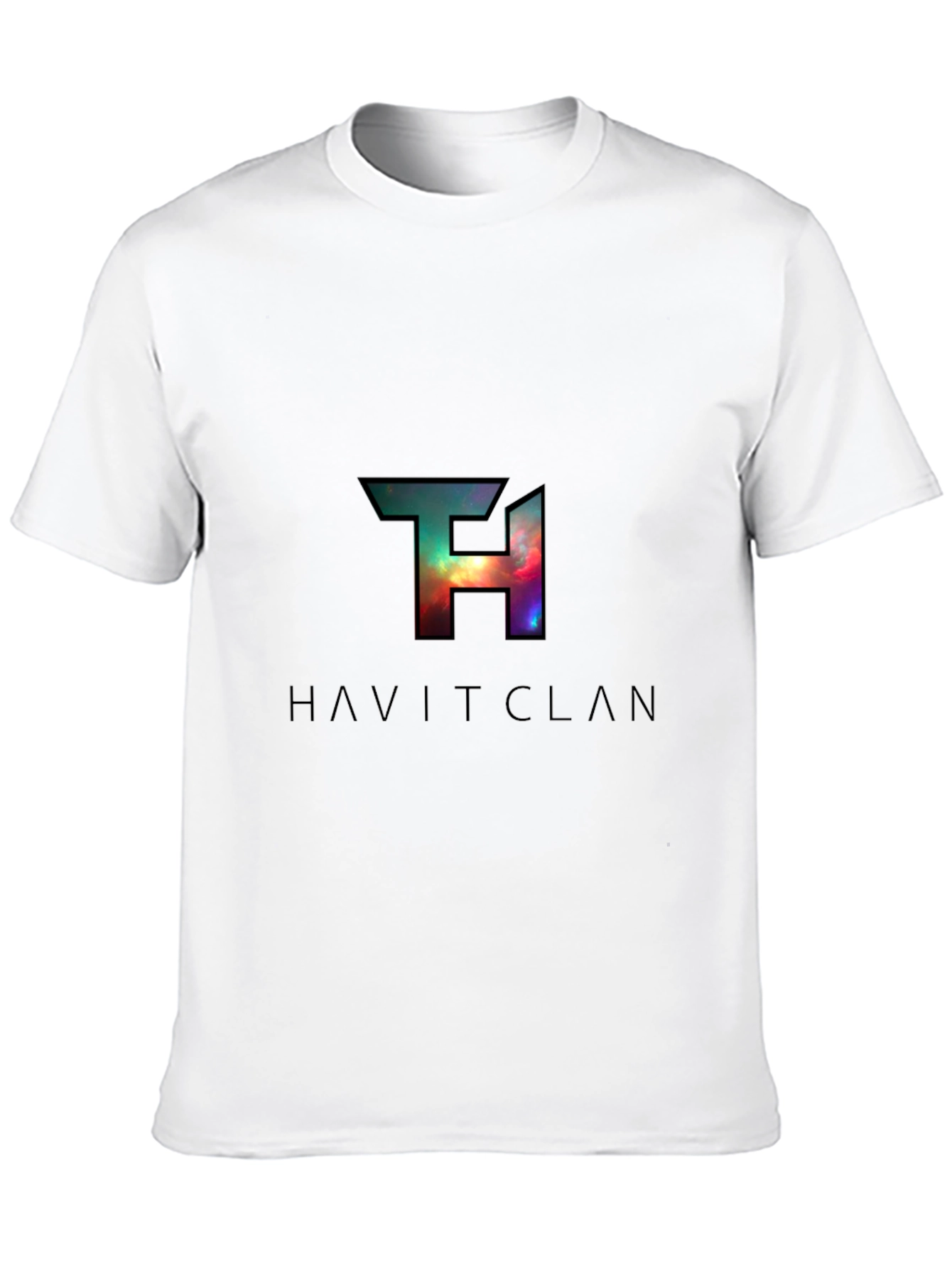 HAVITCLAN Black Graphic Tee - Galaxy Design