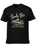 Sandy Toes Sea Glass Goals Black T-Shirt