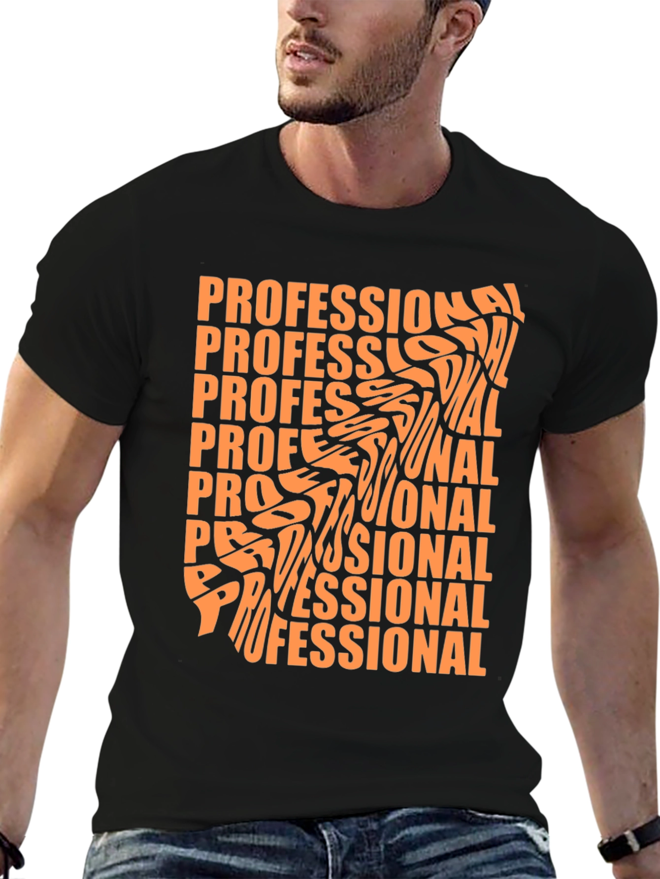 Professional Graphic Tee - Stylish Black T-Shirt