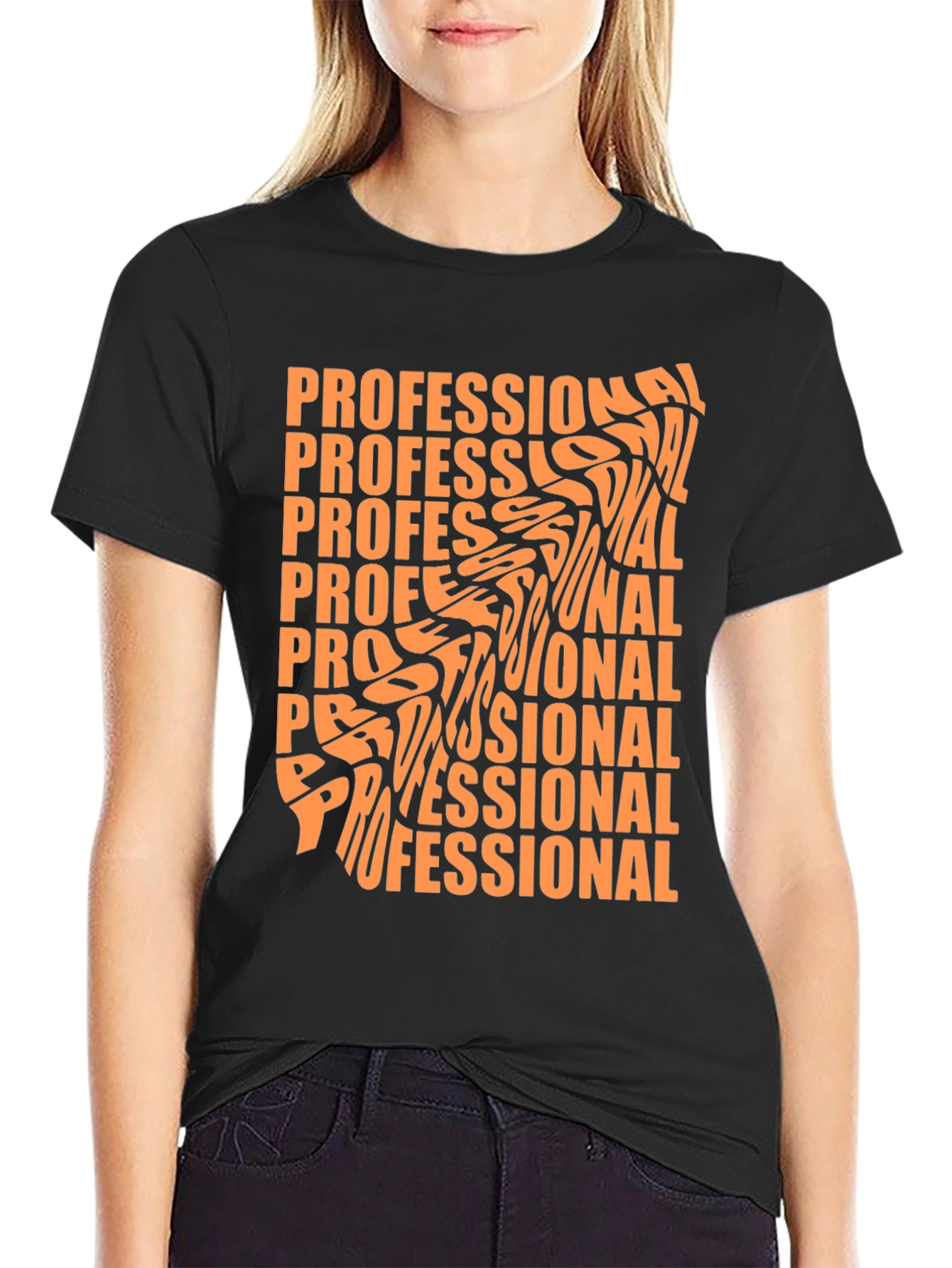 Professional Graphic Tee - Stylish Black T-Shirt