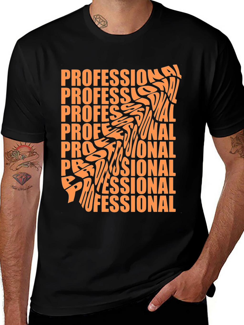 Professional Graphic Tee - Stylish Black T-Shirt
