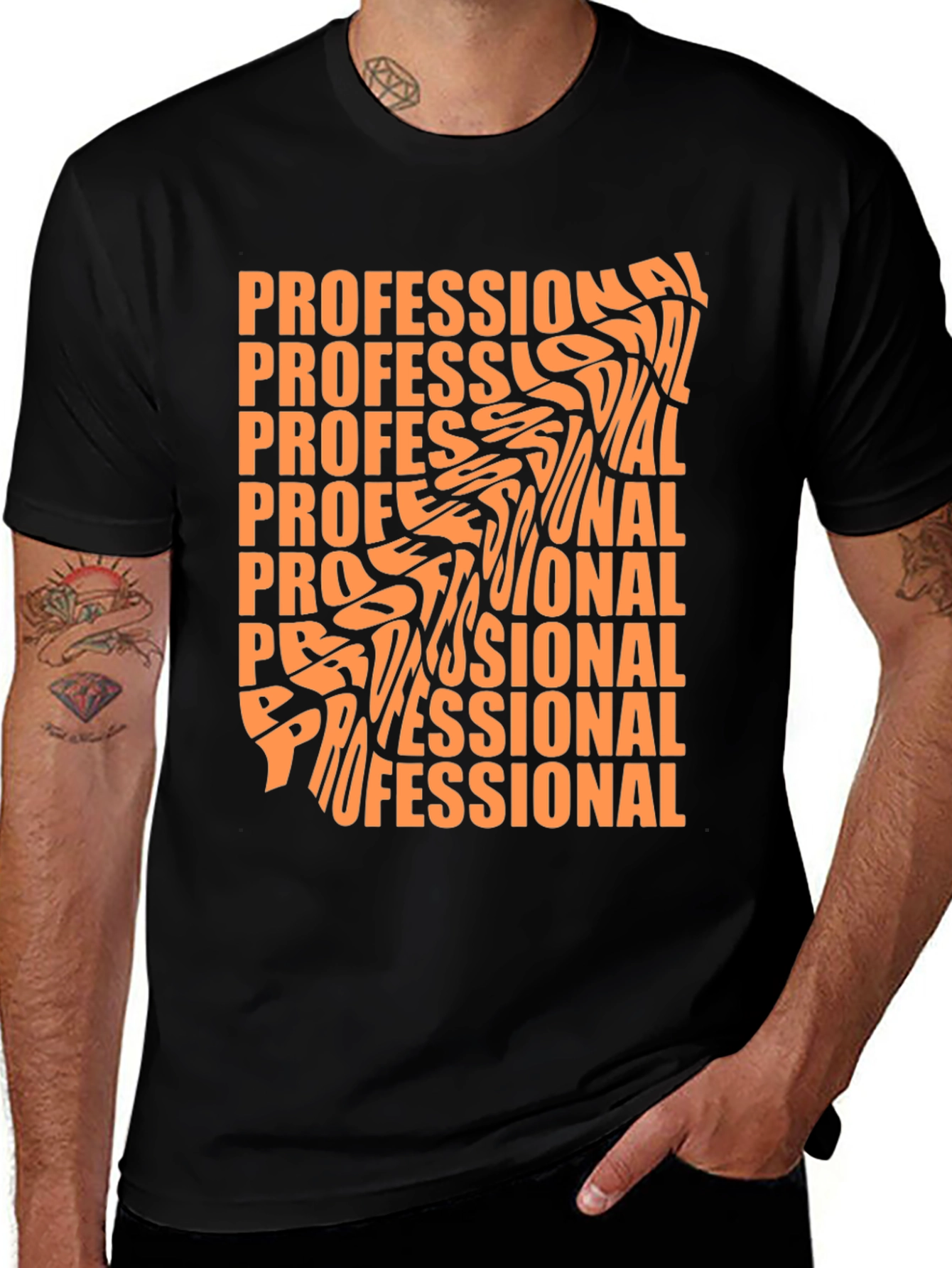Professional Graphic Tee - Stylish Black T-Shirt