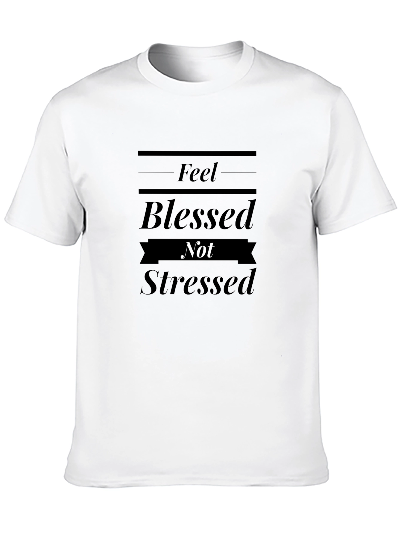 Blessed Not Stressed Black Graphic Tee Shirt